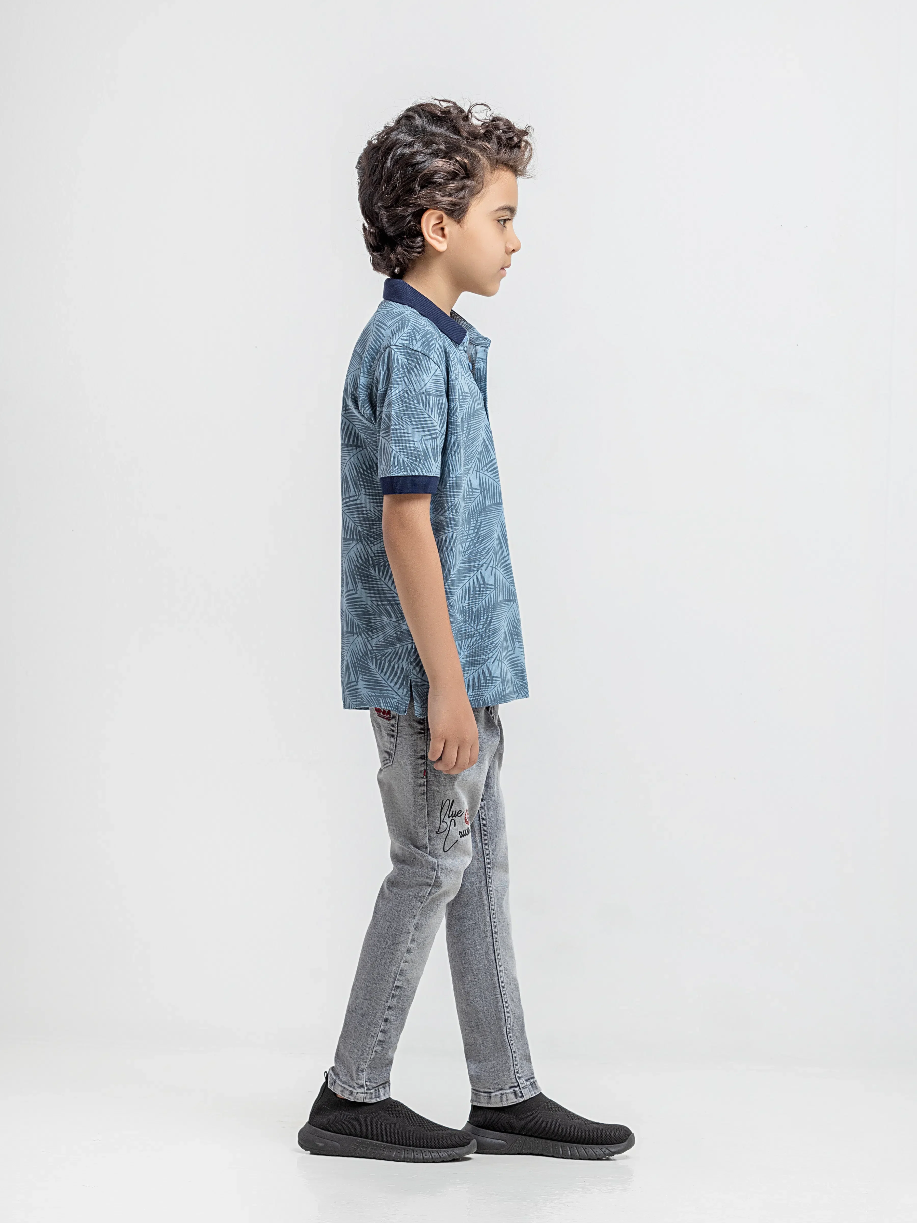 Boy's Mid Blue Polo Shirt - EBTPS6-002 - Image 4