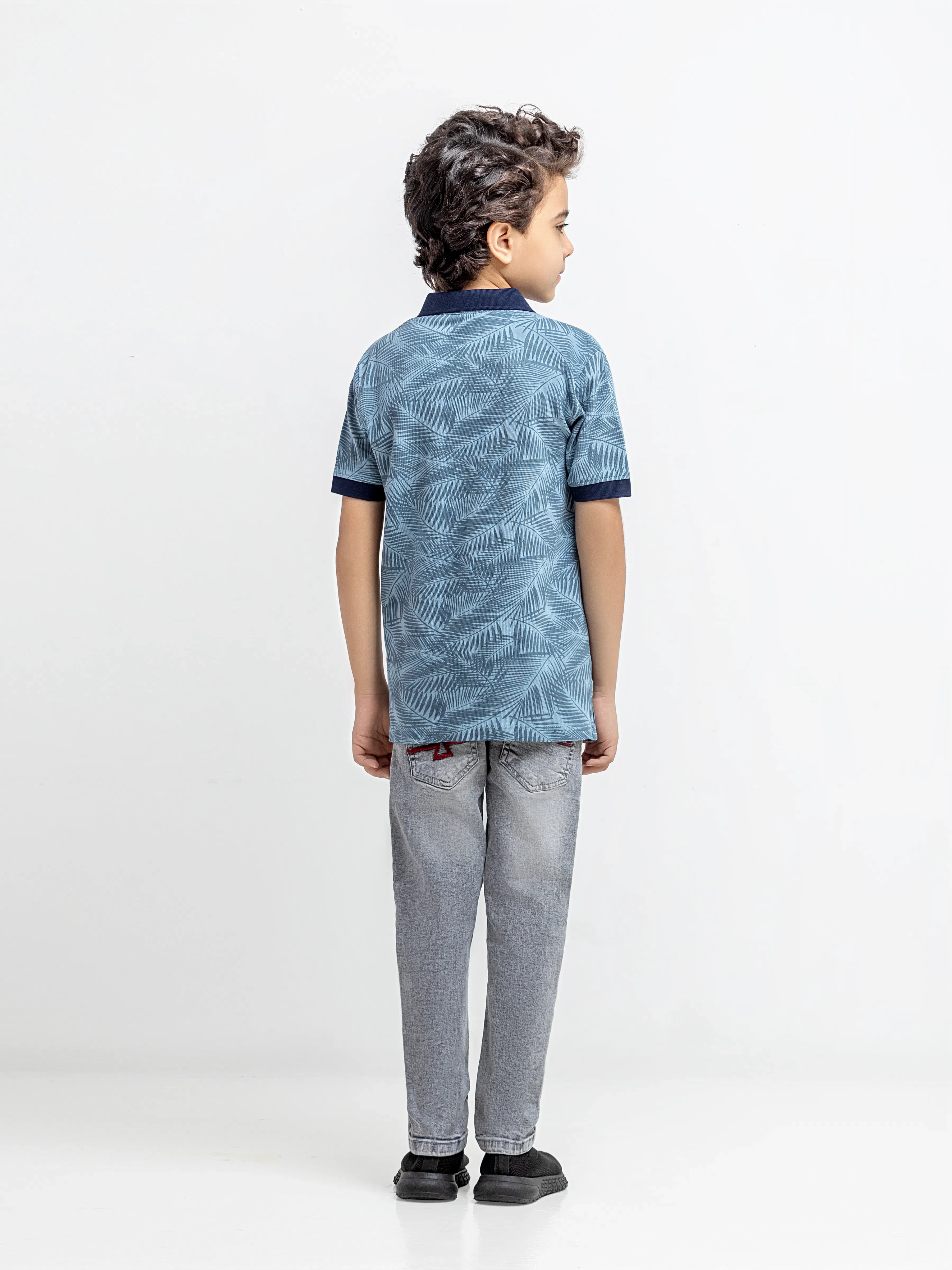Boy's Mid Blue Polo Shirt - EBTPS6-002 - Image 5