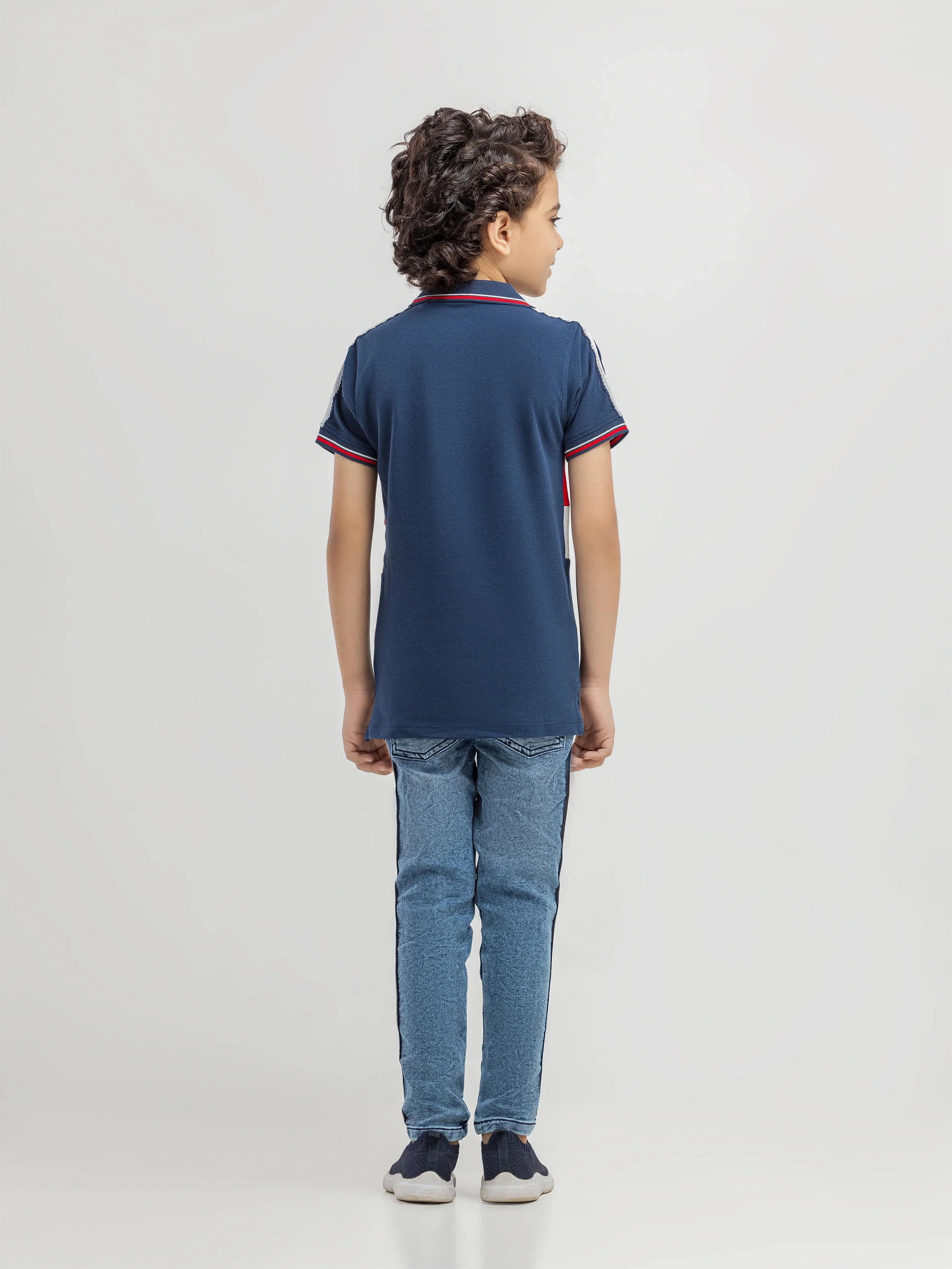 Boy's Mid Blue Polo Shirt - EBTPS6-012 - Image 2