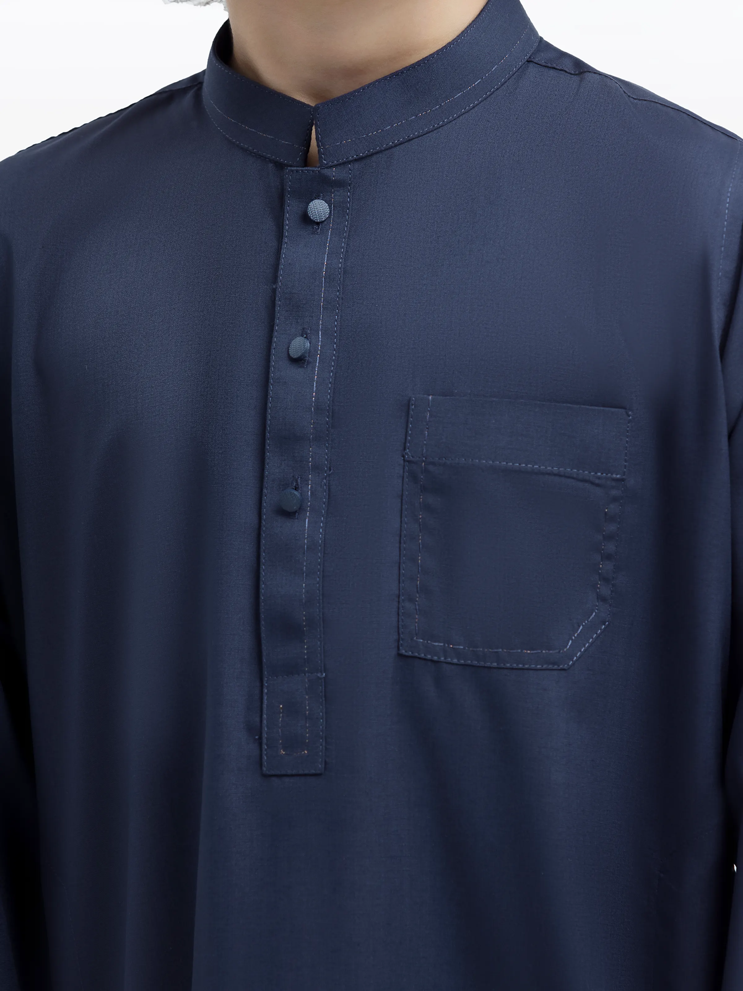 Boy's Mid Night Blue Kurta Pajama - EBTKP24-009 - Image 3