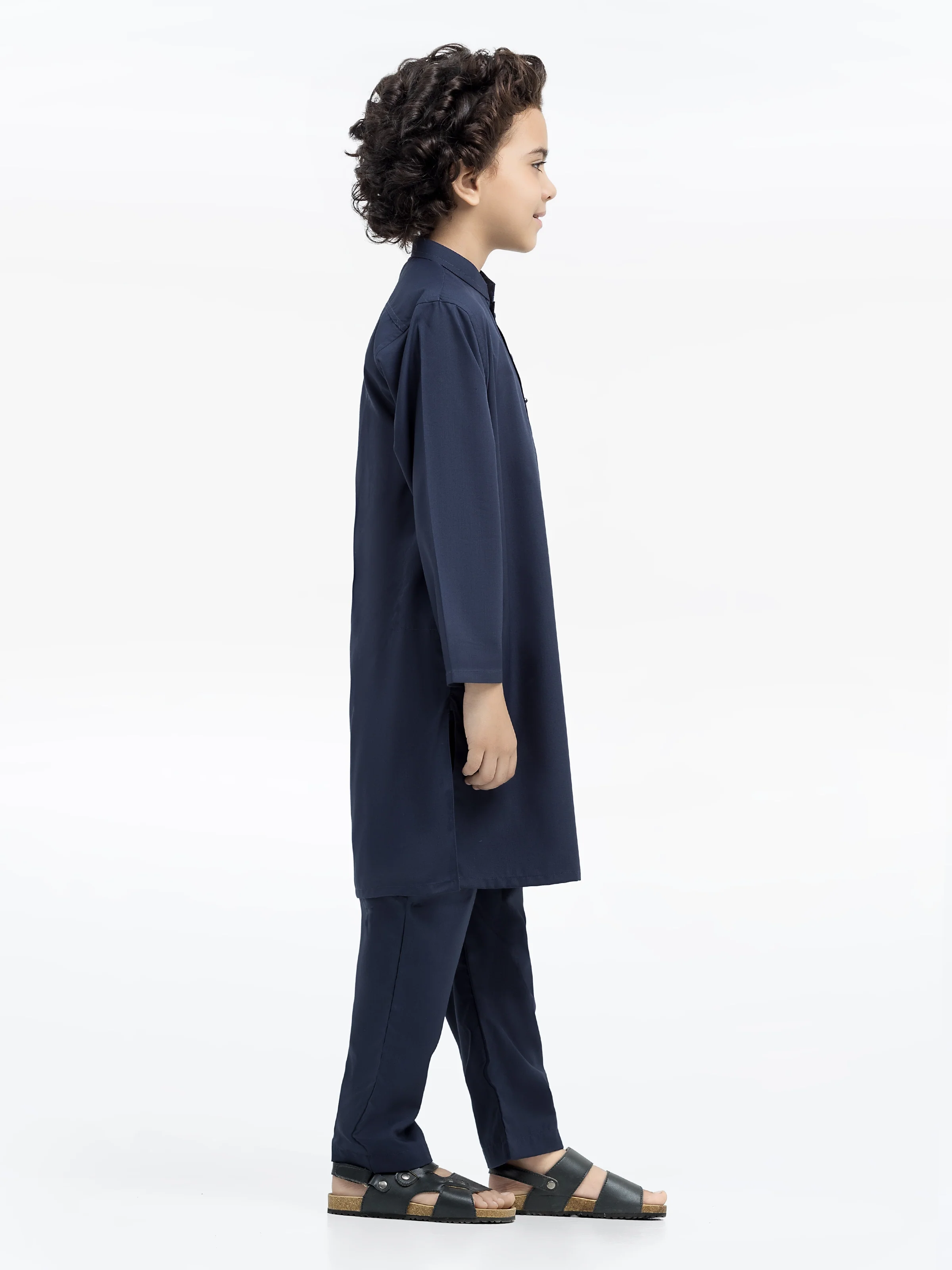 Boy's Mid Night Blue Kurta Pajama - EBTKP24-009 - Image 4