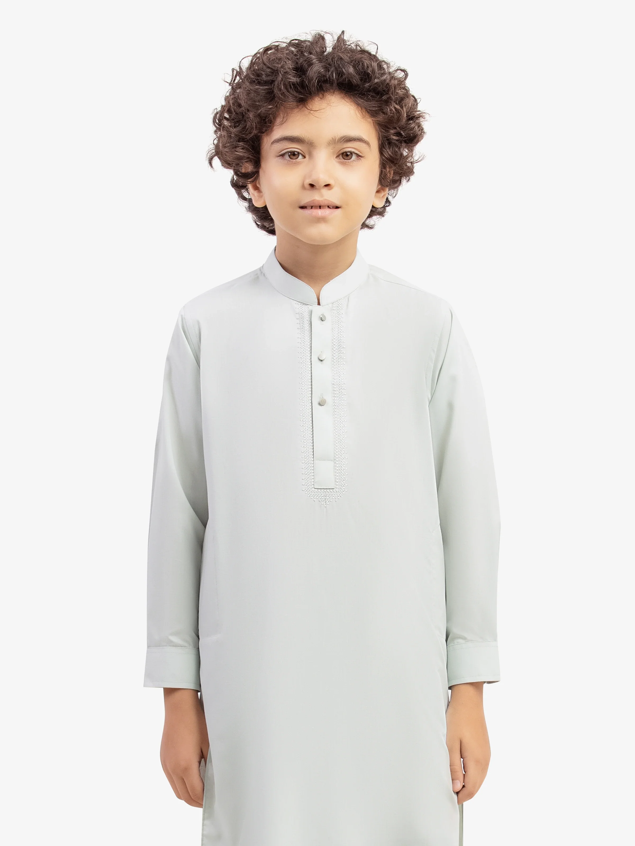 Boy's Mint Green Kurta Shalwar - EBTKS5-4034 - Image 2