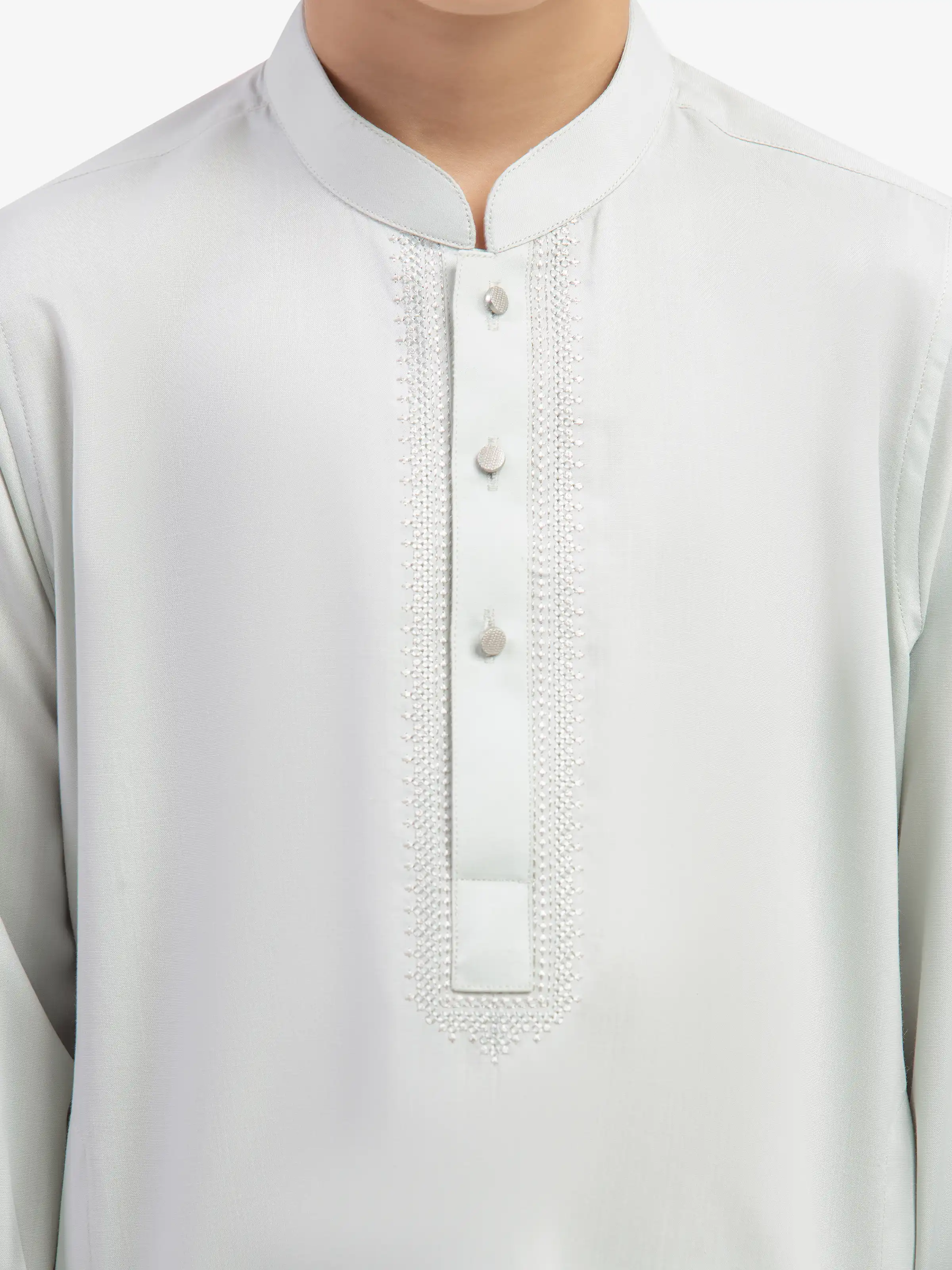 Boy's Mint Green Kurta Shalwar - EBTKS5-4034 - Image 3