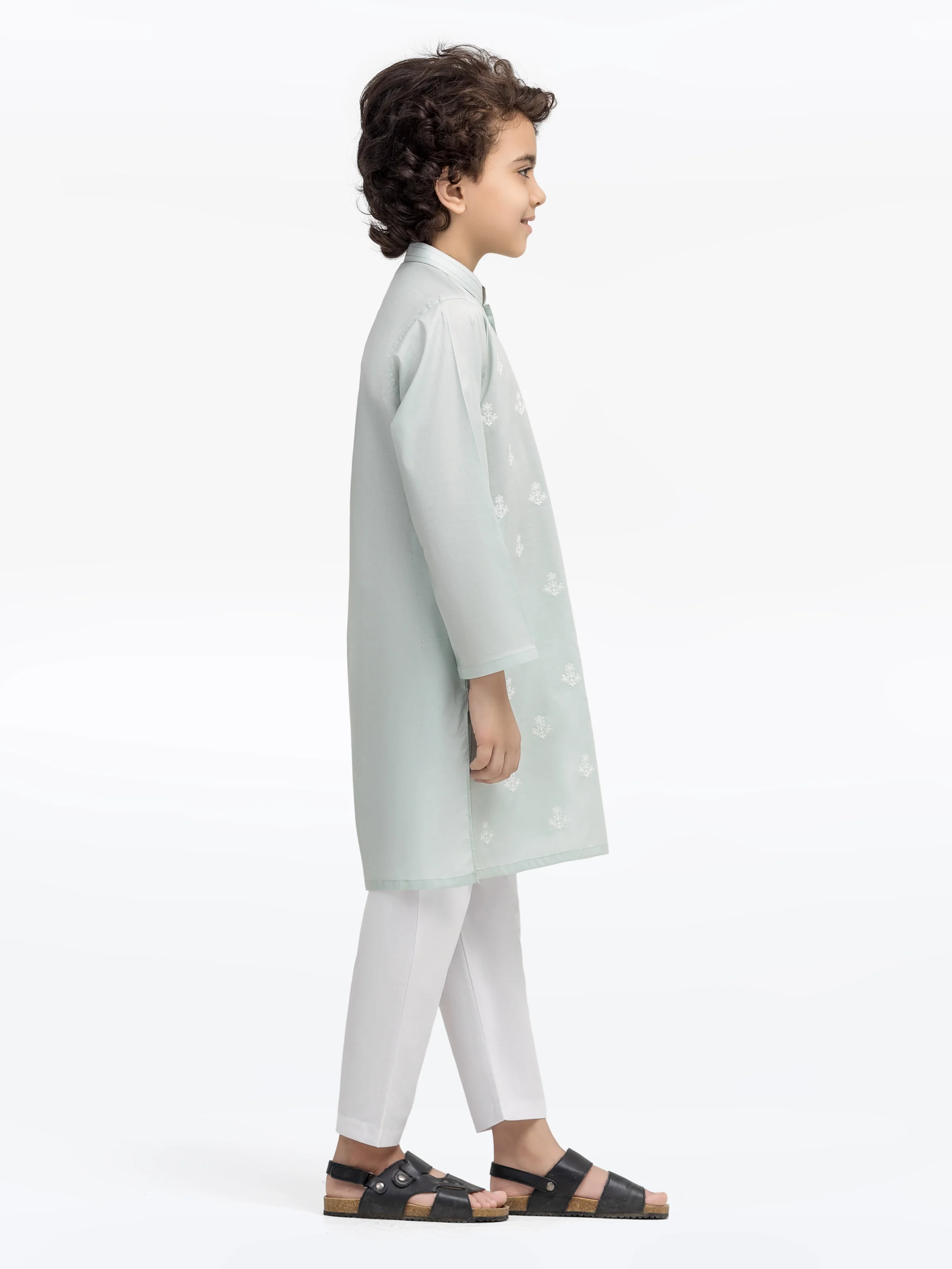 Boy's Mist Green Kurta - EBTK25-3994 - Image 4
