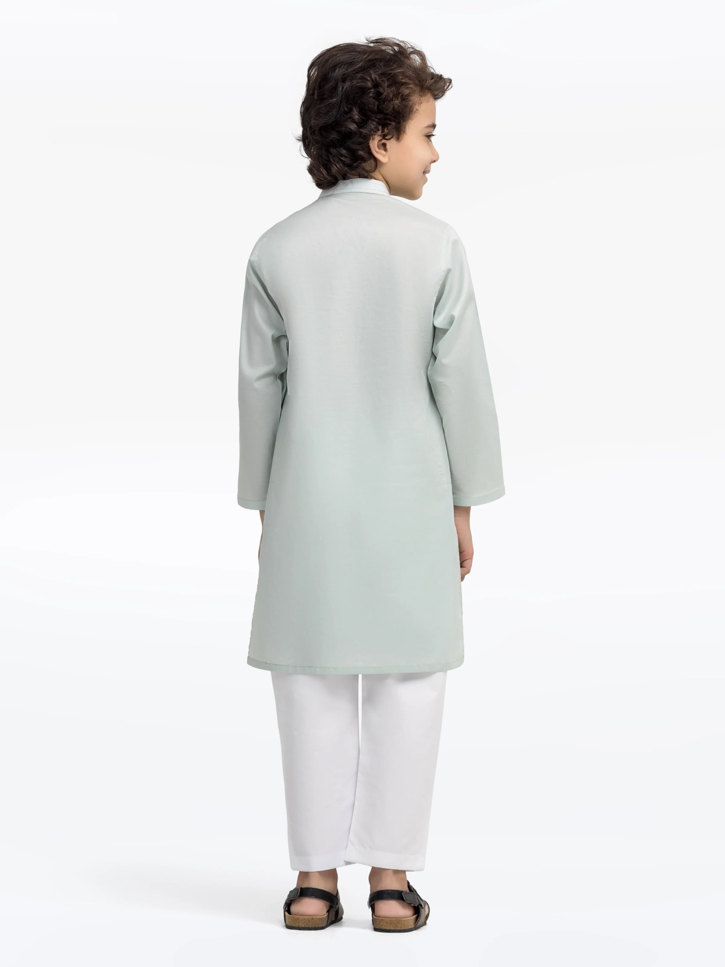 Boy's Mist Green Kurta - EBTK25-3994 - Image 5