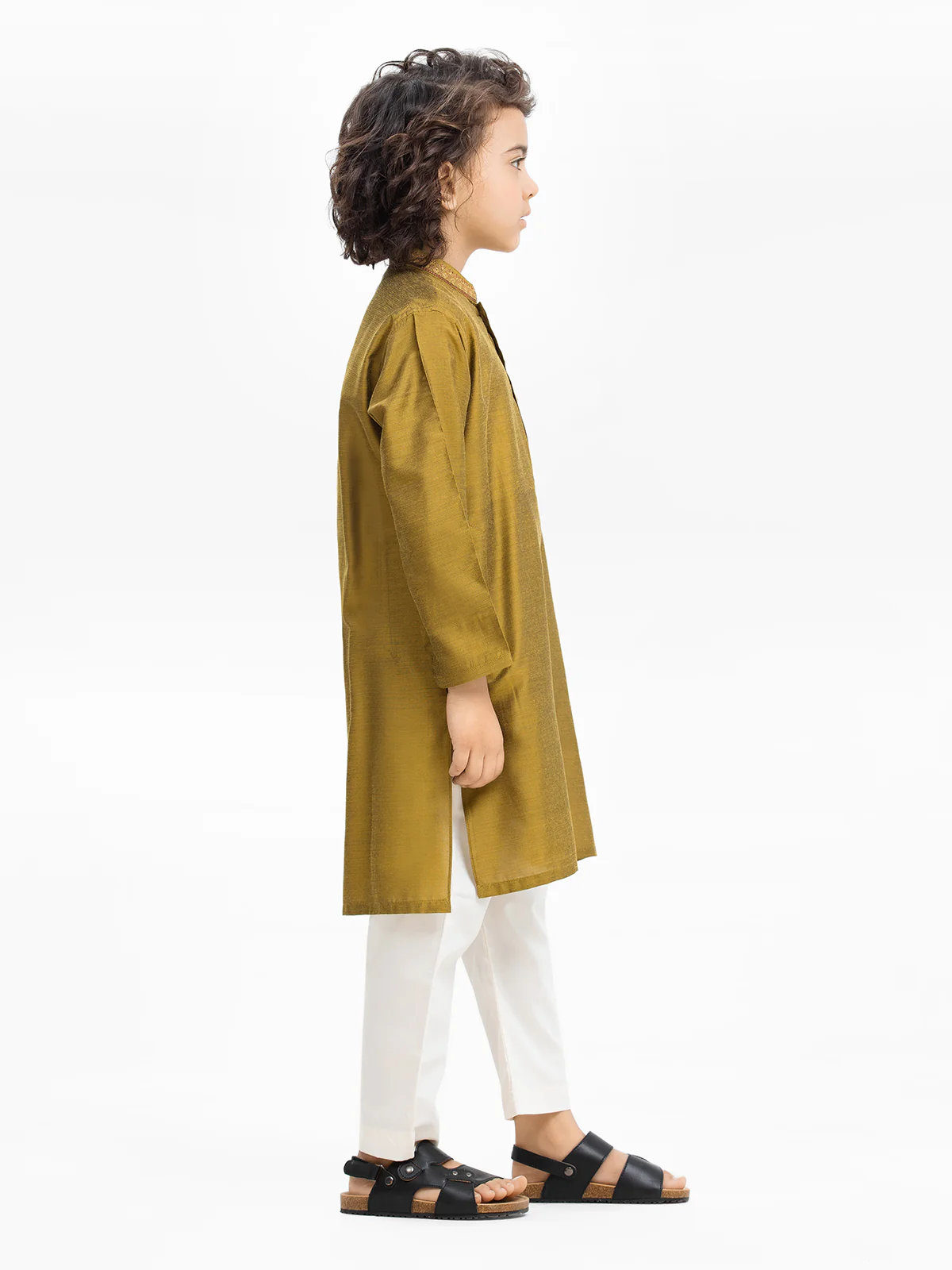 Boy's Moss Green Kurta - EBTKC24-019 - Image 2