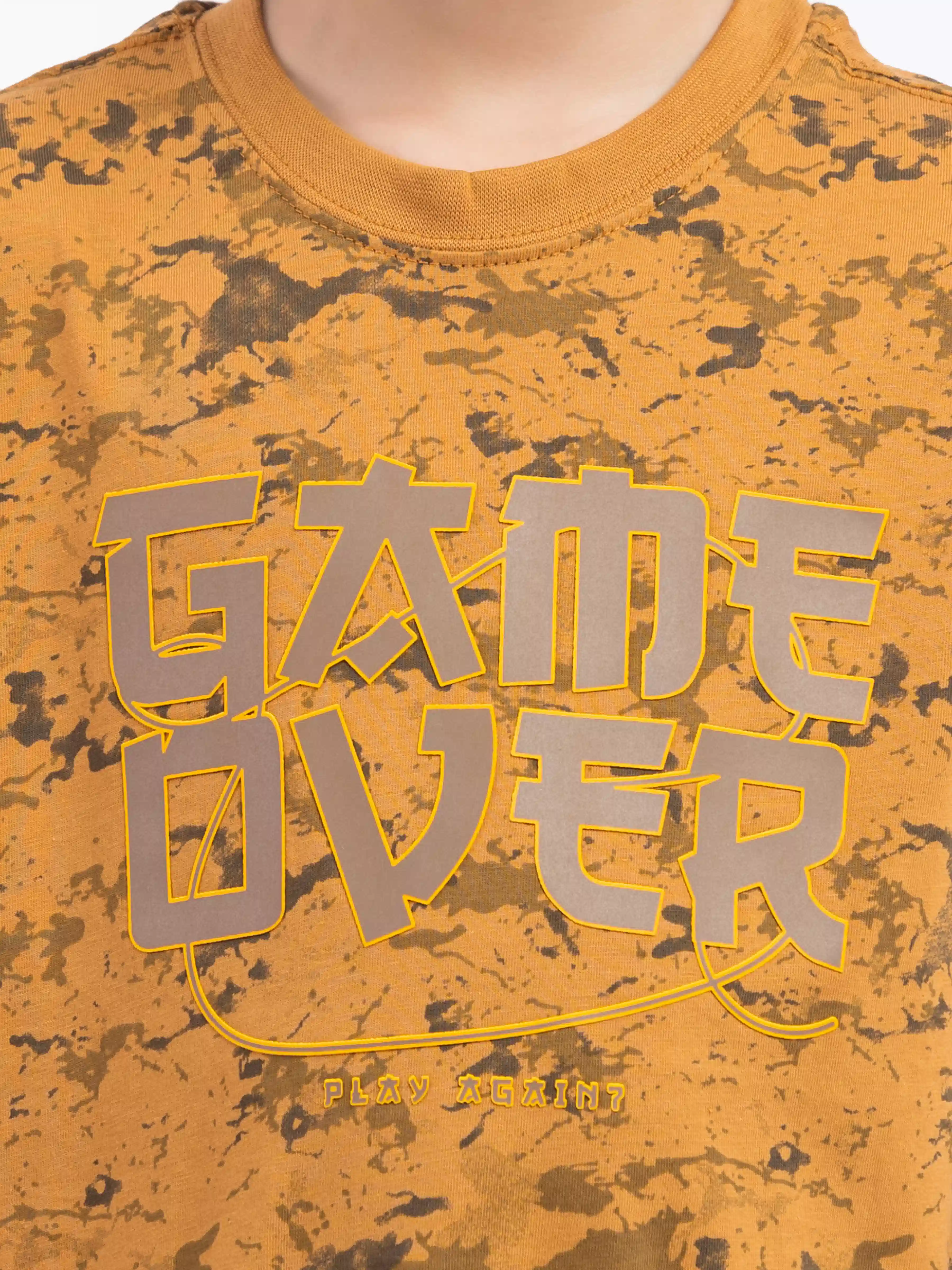 Boy's Mustard Brown T-Shirt - EBTTS5-010 - Image 3
