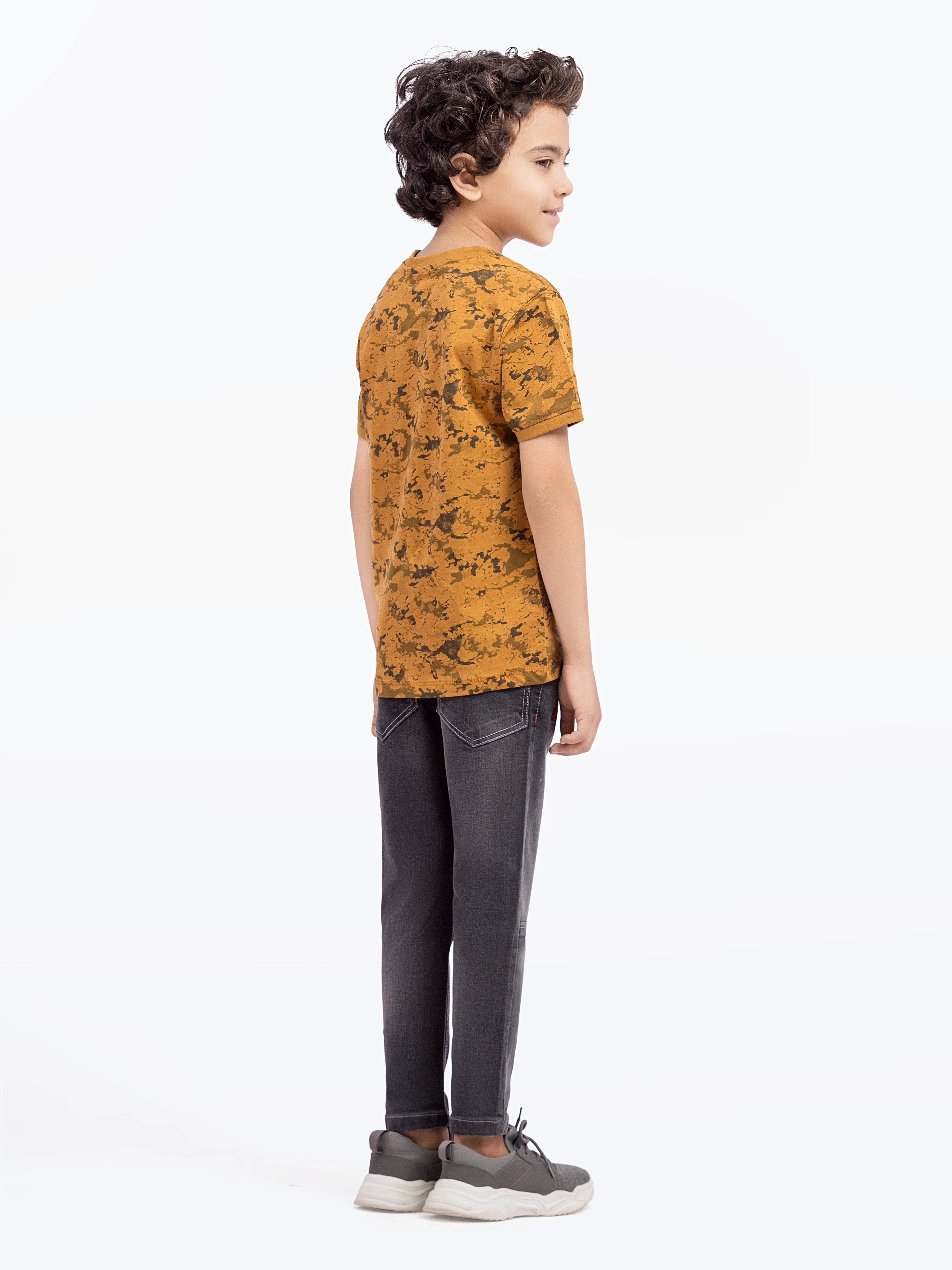 Boy's Mustard Brown T-Shirt - EBTTS5-010 - Image 5