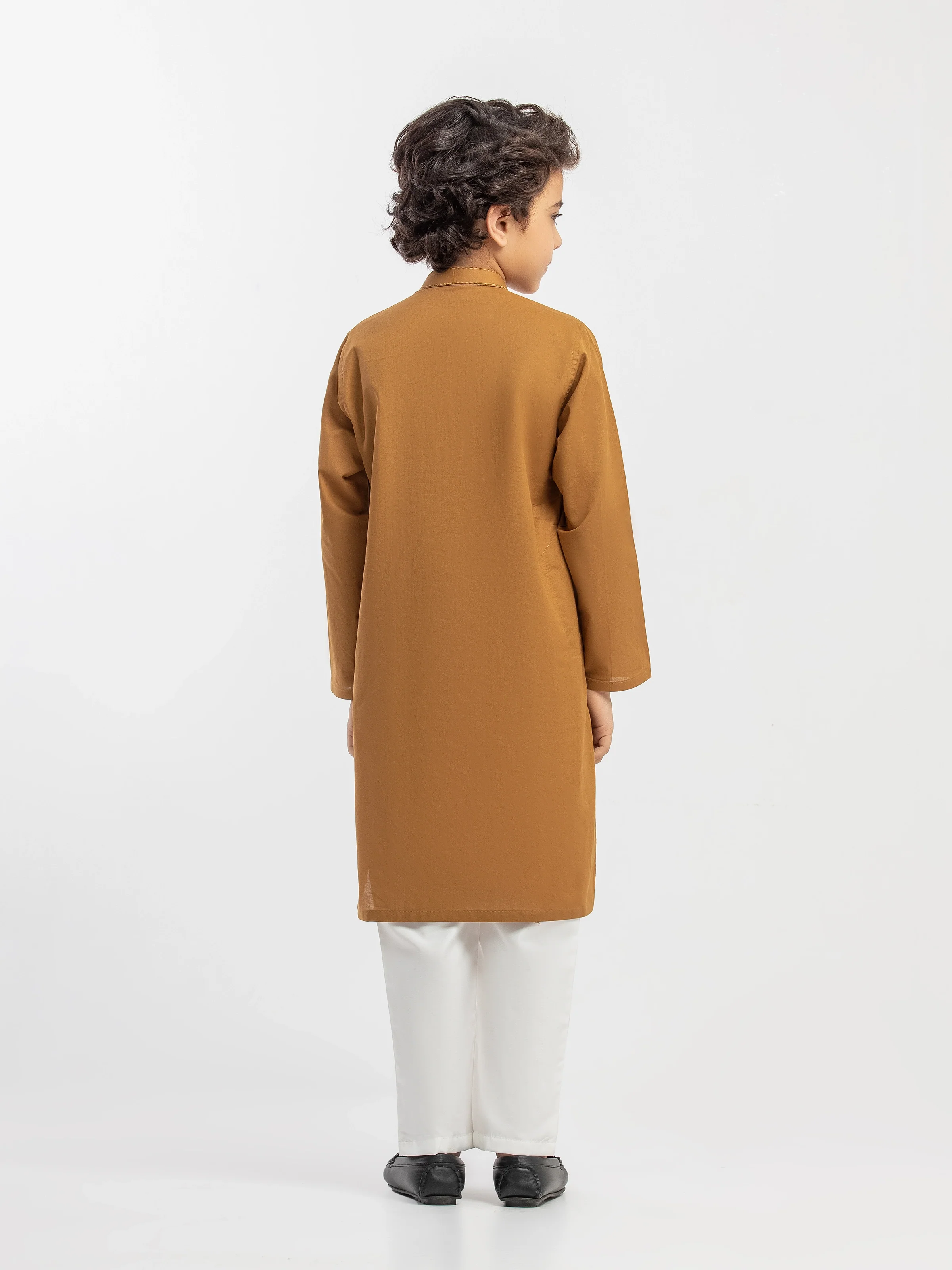 Boy's Mustard Kurta - EBTK5-4059 - Image 5
