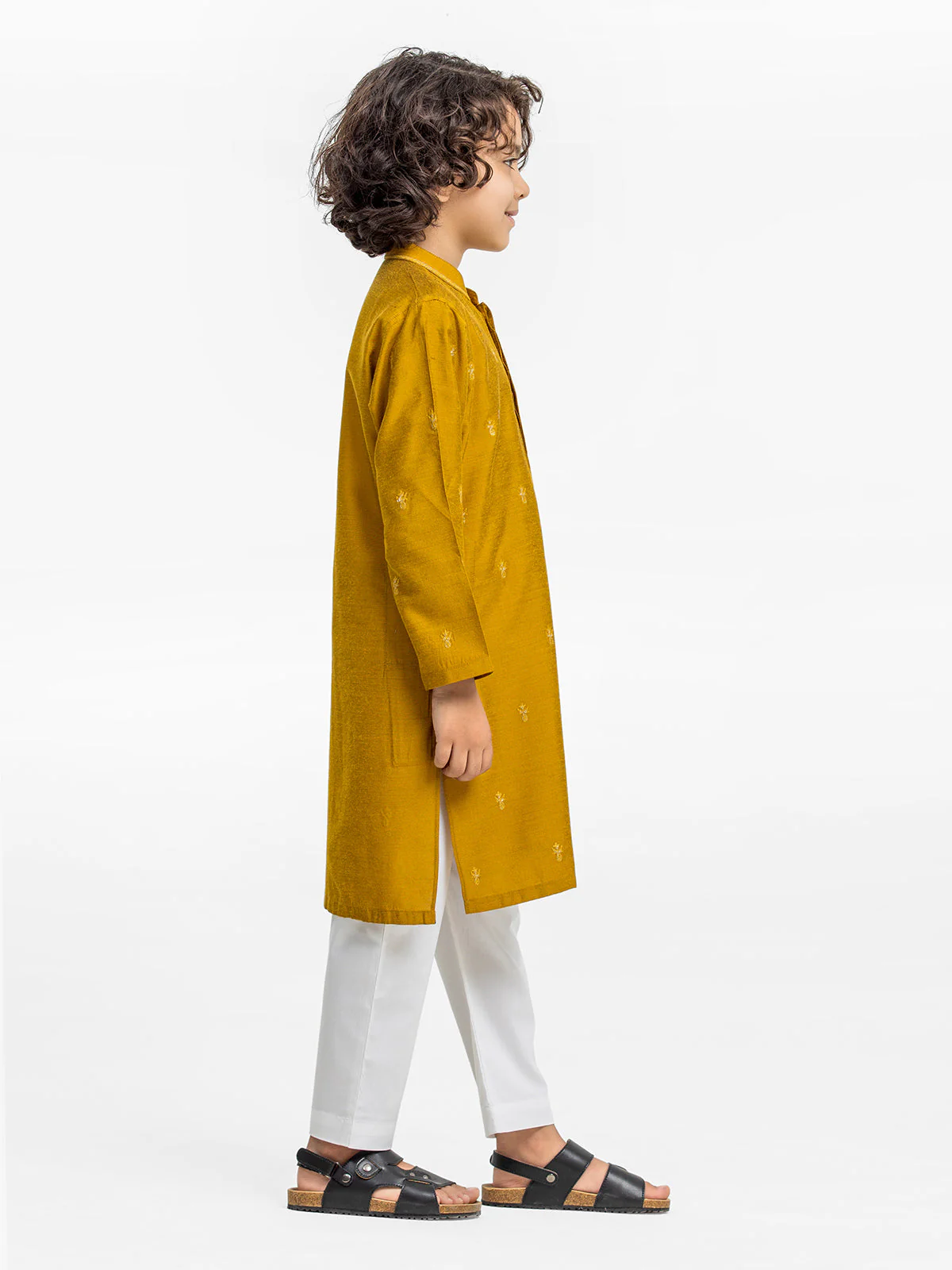 Boy's Mustard Kurta - EBTKC24-018 - Image 3