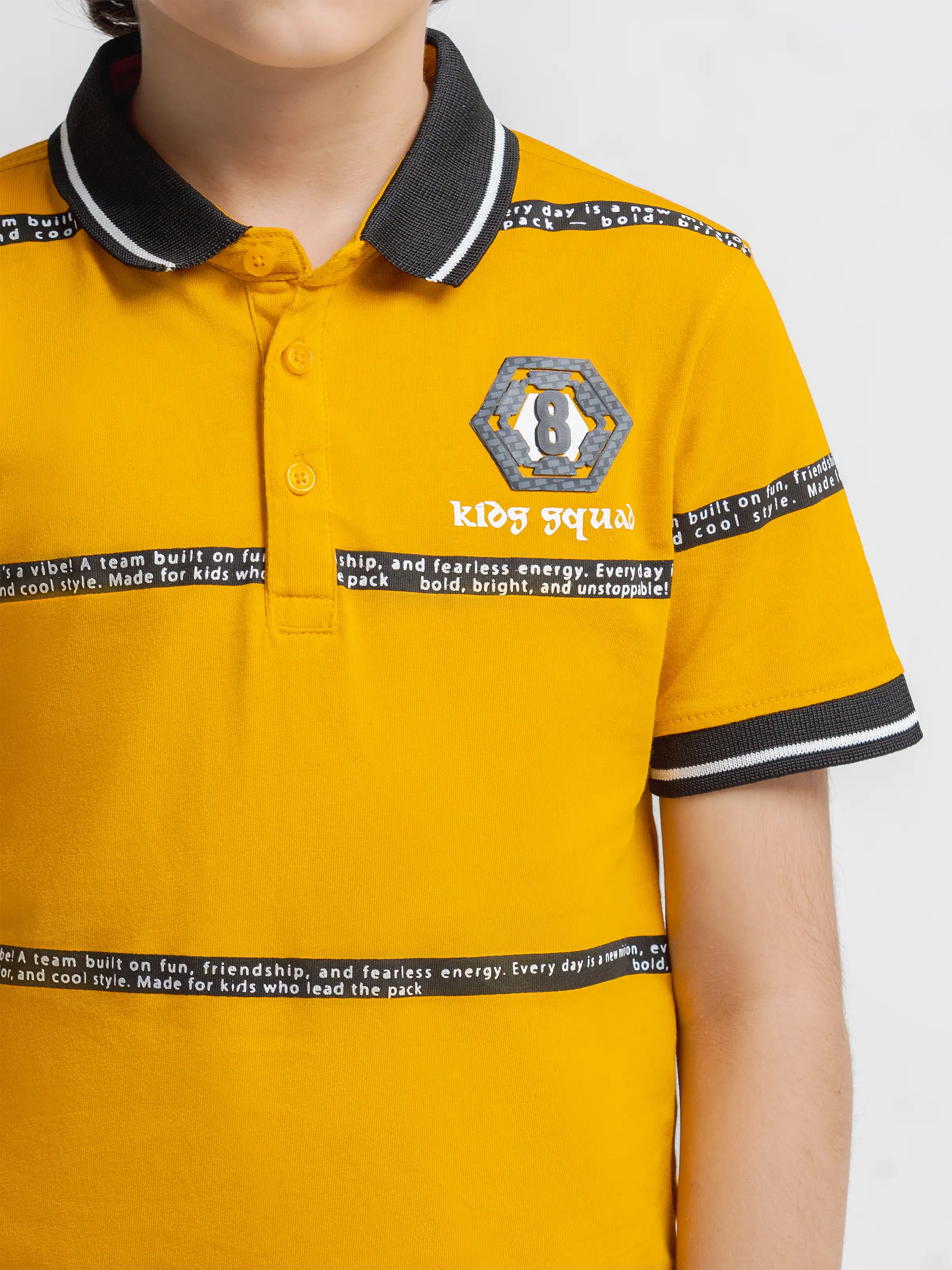 Boy's Mustard Polo Shirt - EBTPS6-029 - Image 3