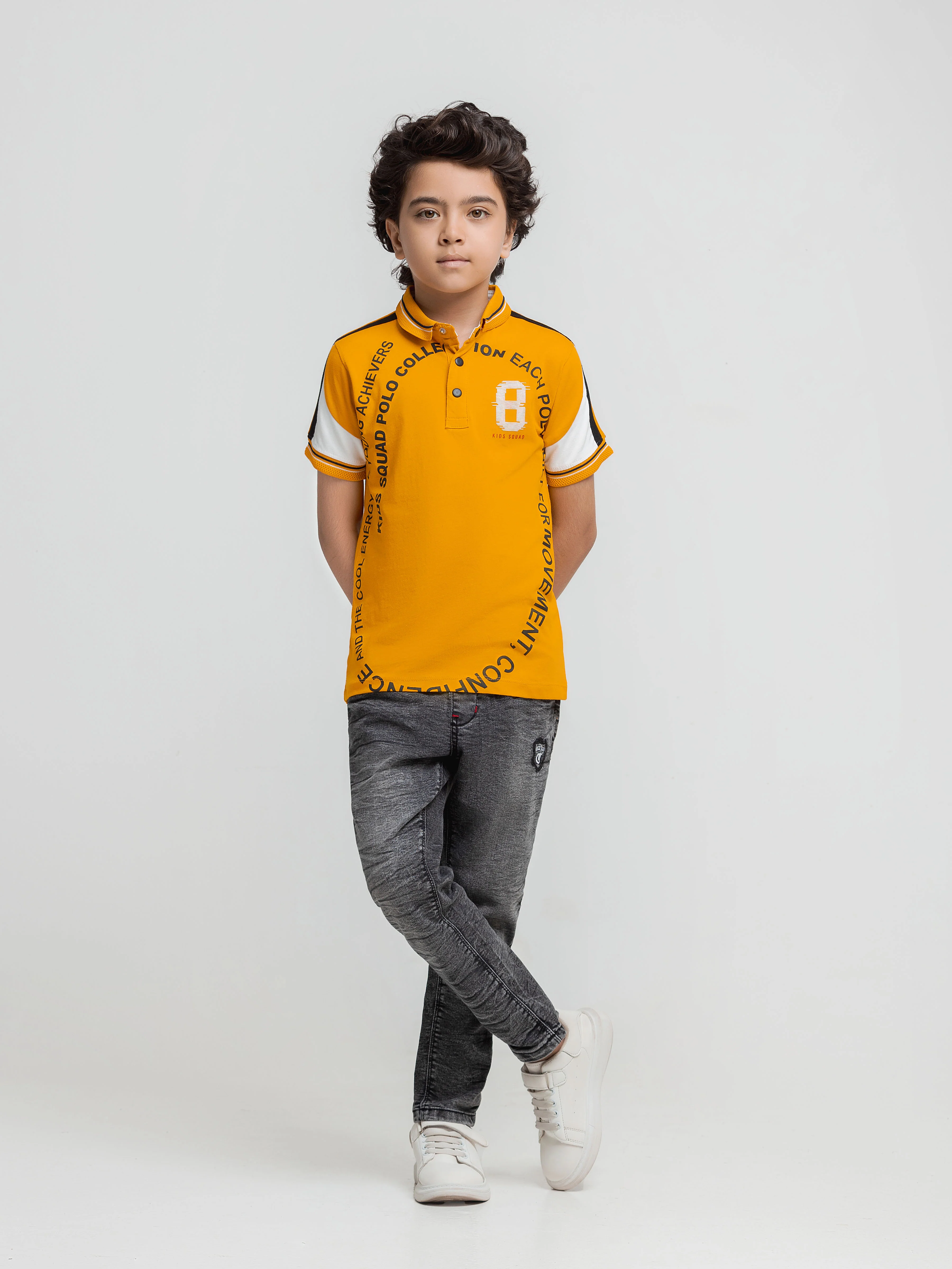 Boy's Mustard Polo Shirt - EBTPS6-033 - Image 2