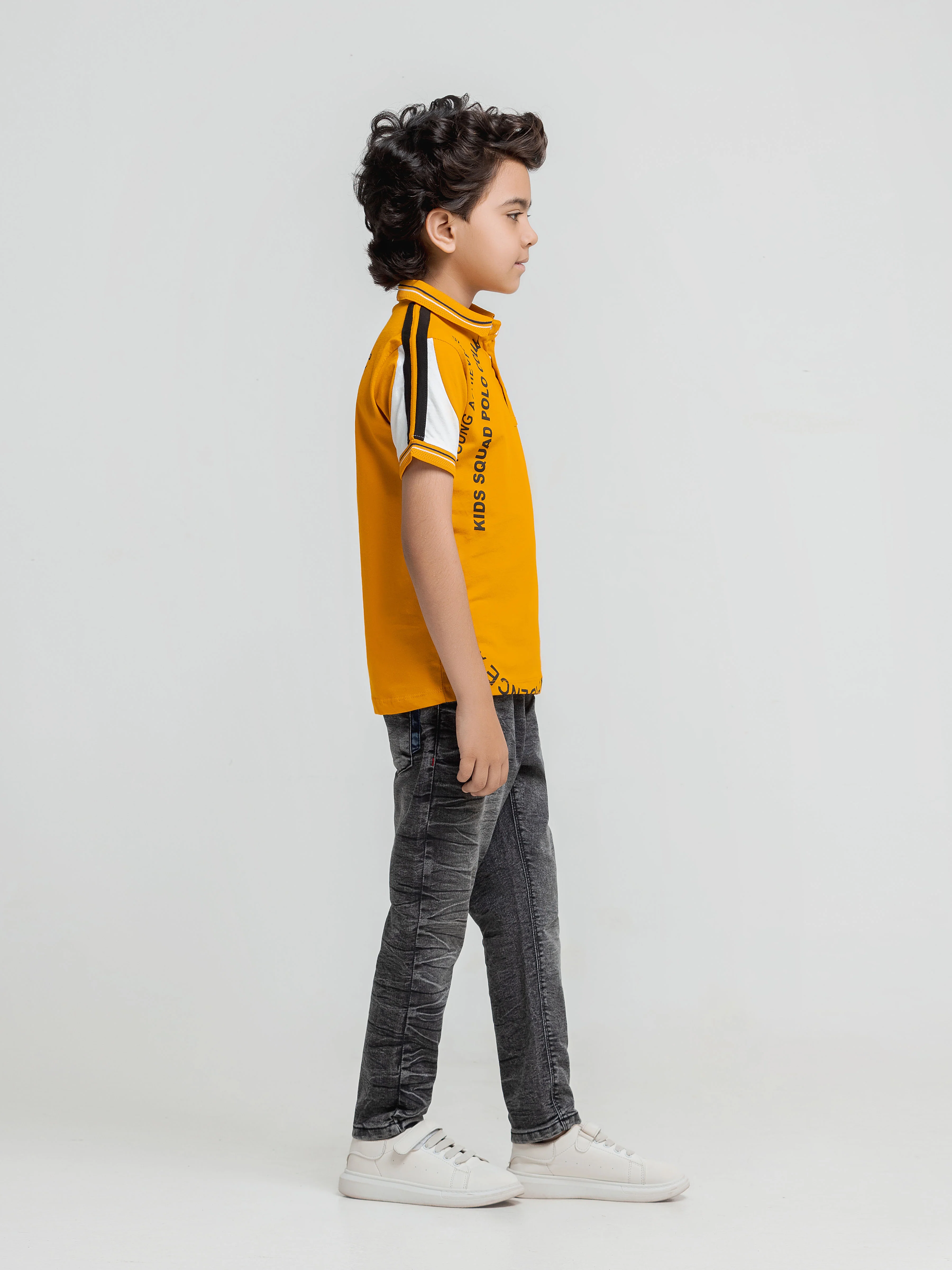 Boy's Mustard Polo Shirt - EBTPS6-033 - Image 4