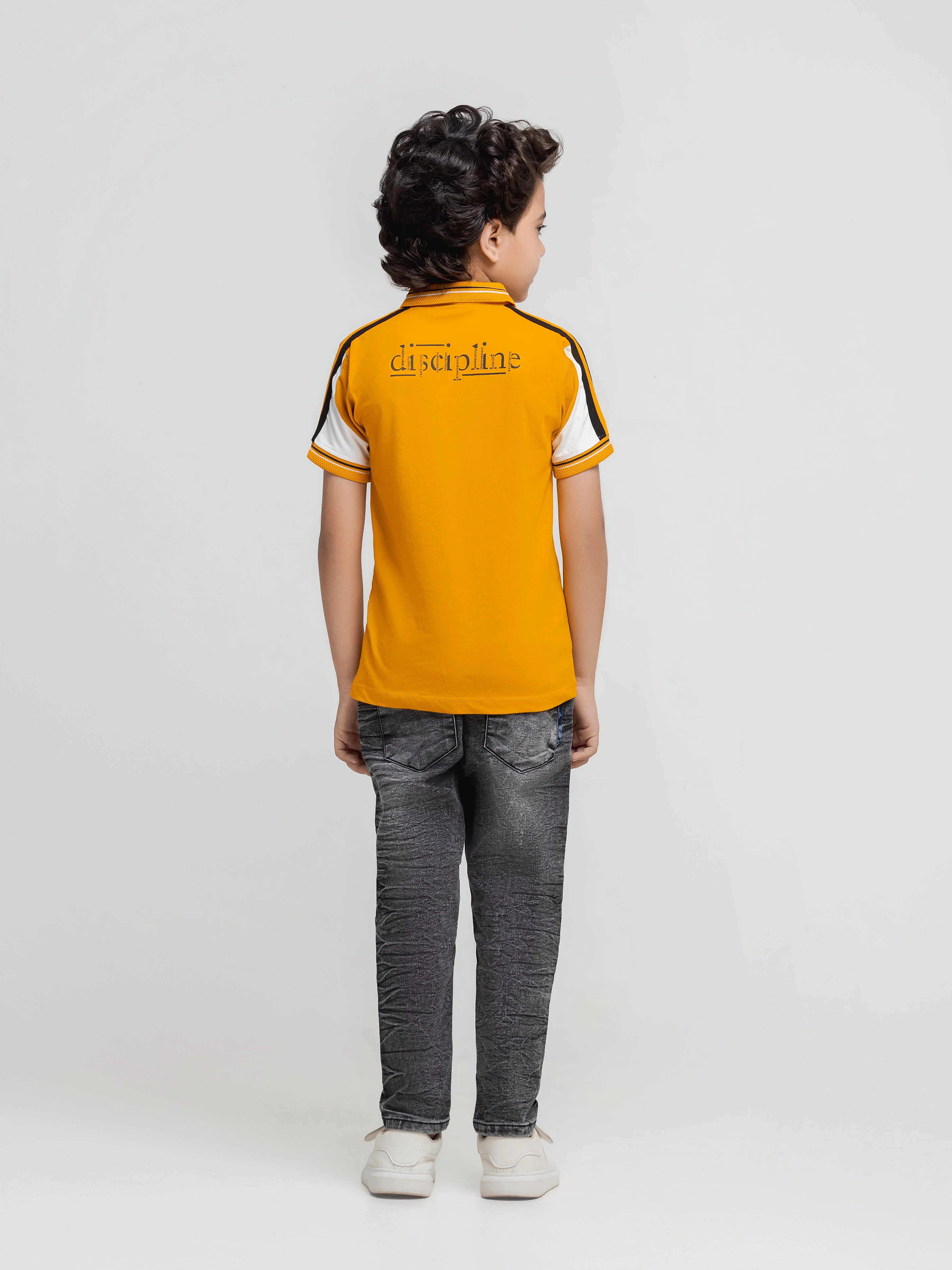 Boy's Mustard Polo Shirt - EBTPS6-033 - Image 5