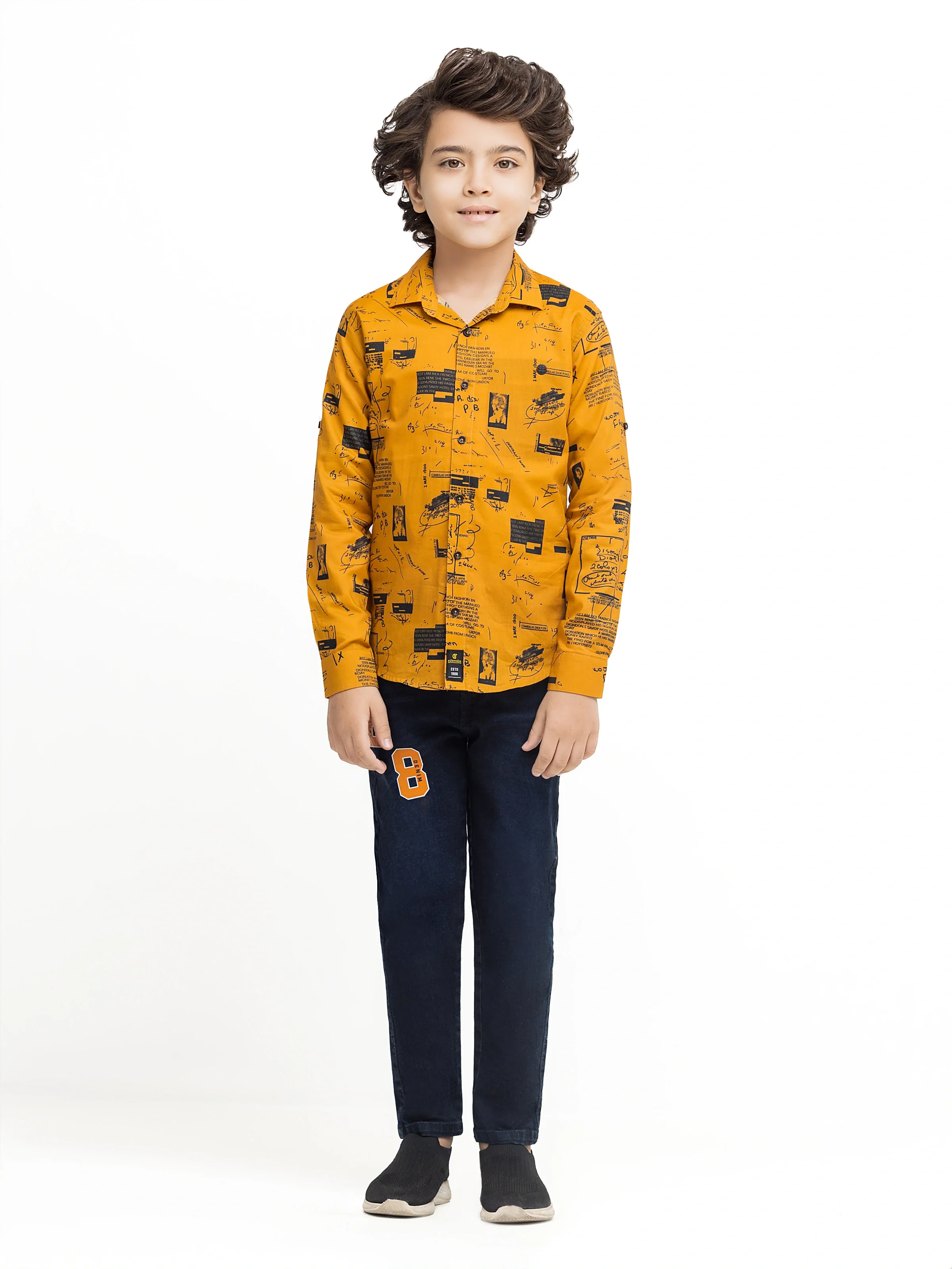 Boy's Mustard Shirt - EBTS5-27609 - Image 2