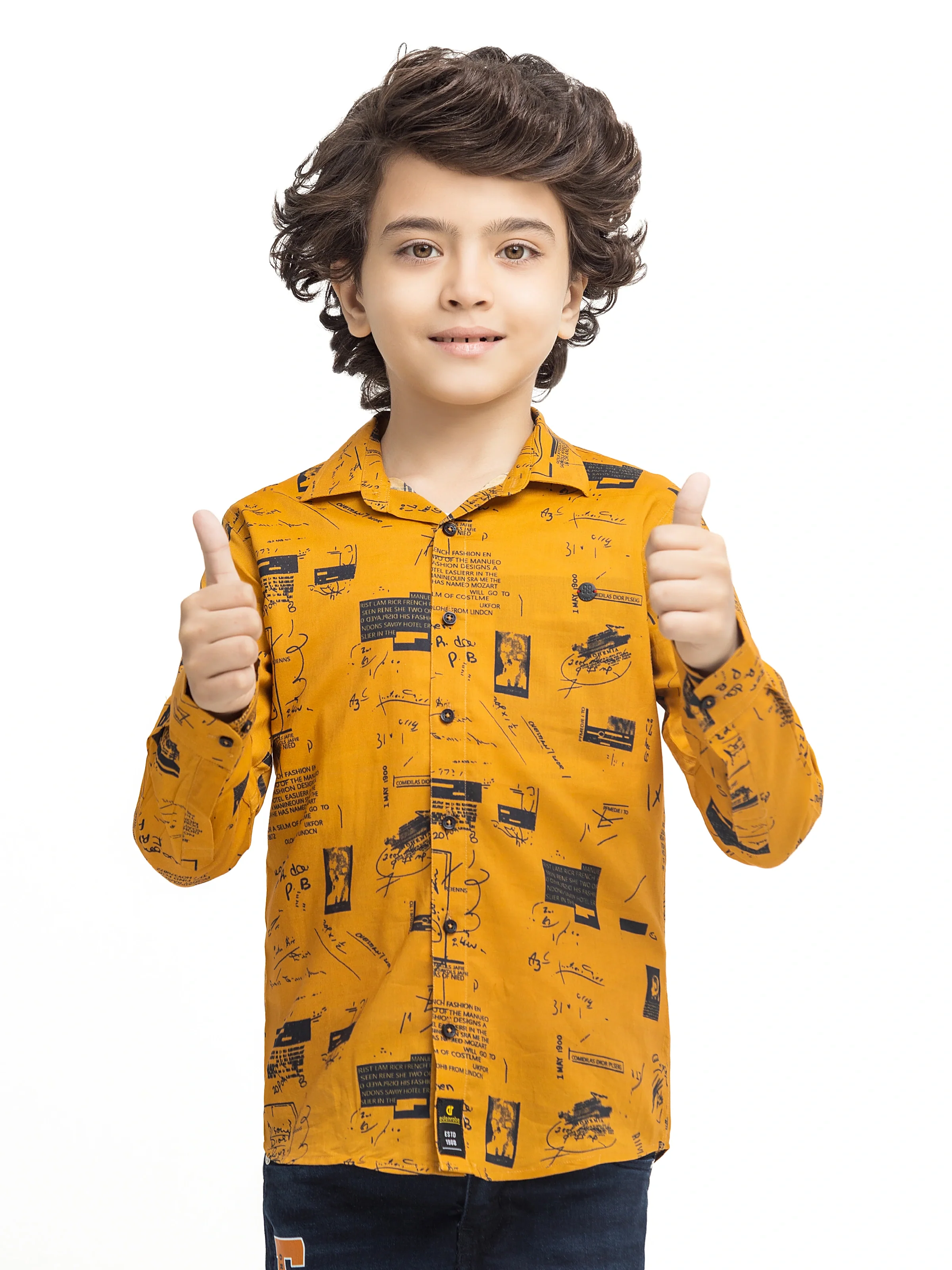 Boy's Mustard Shirt - EBTS5-27609 - Image 3