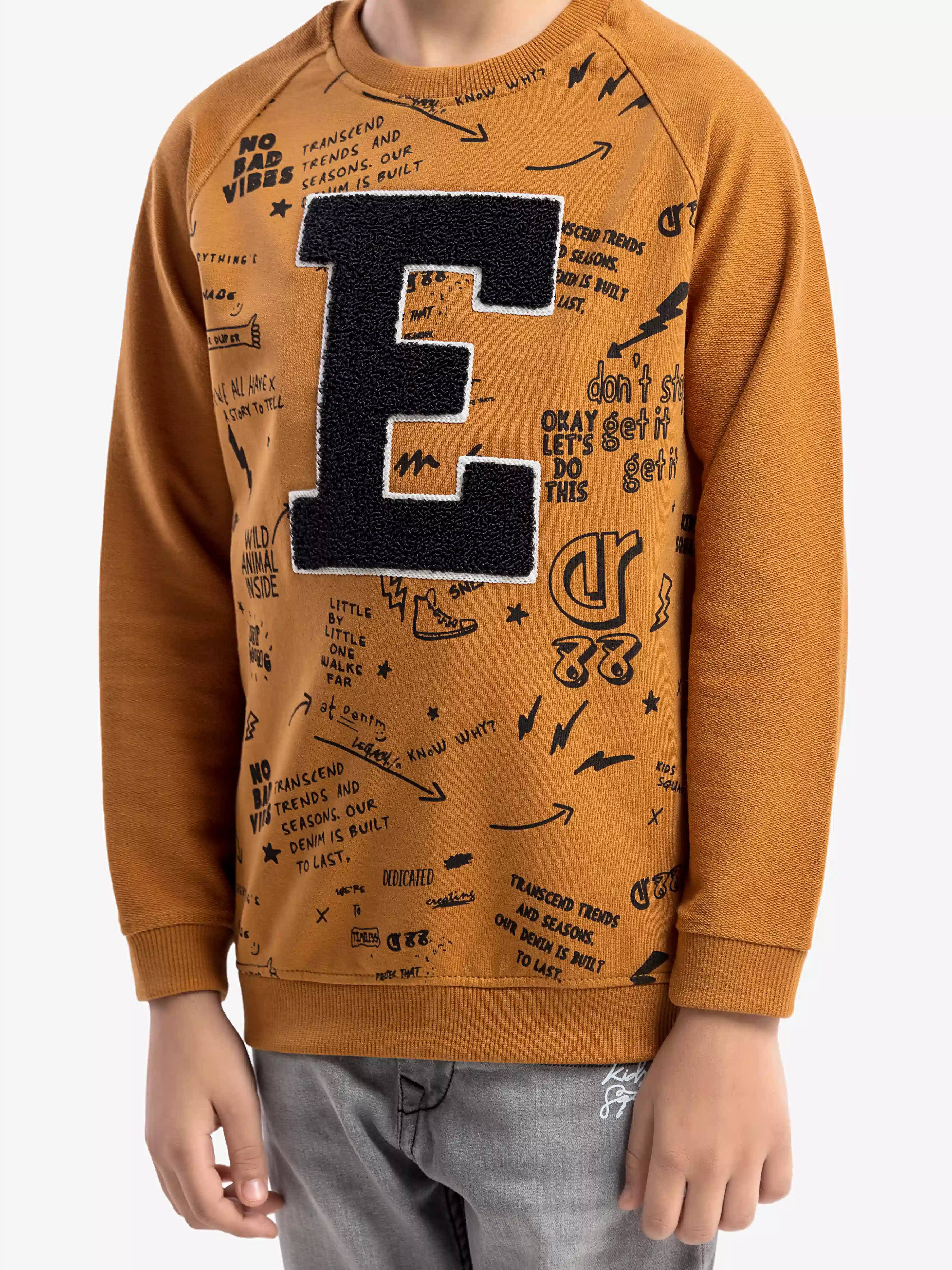 Boy's Mustard Sweatshirt - EBTSS5-018 - Image 2
