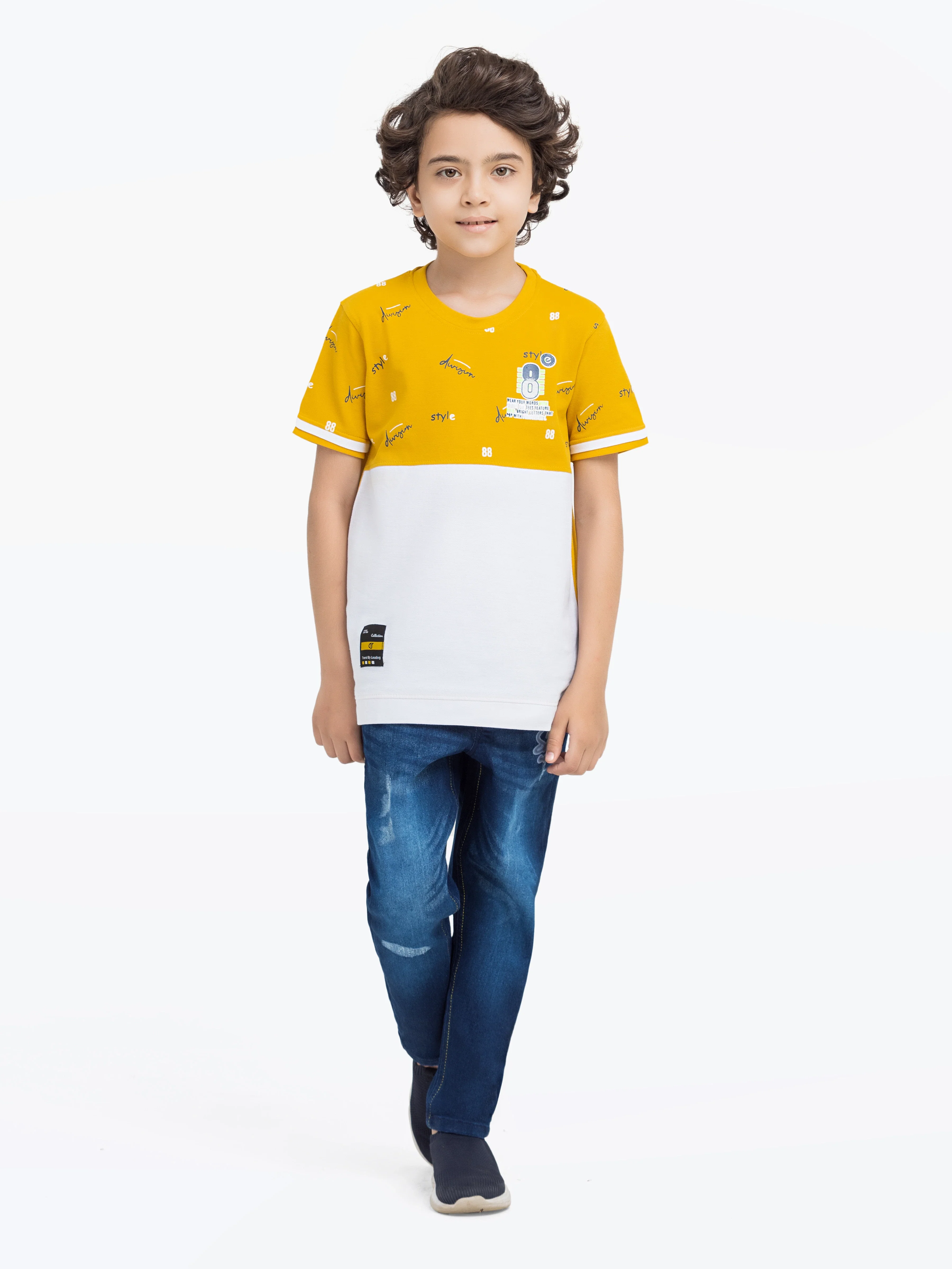 Boy's Mustard T-Shirt - EBTTS5-028 - Image 2