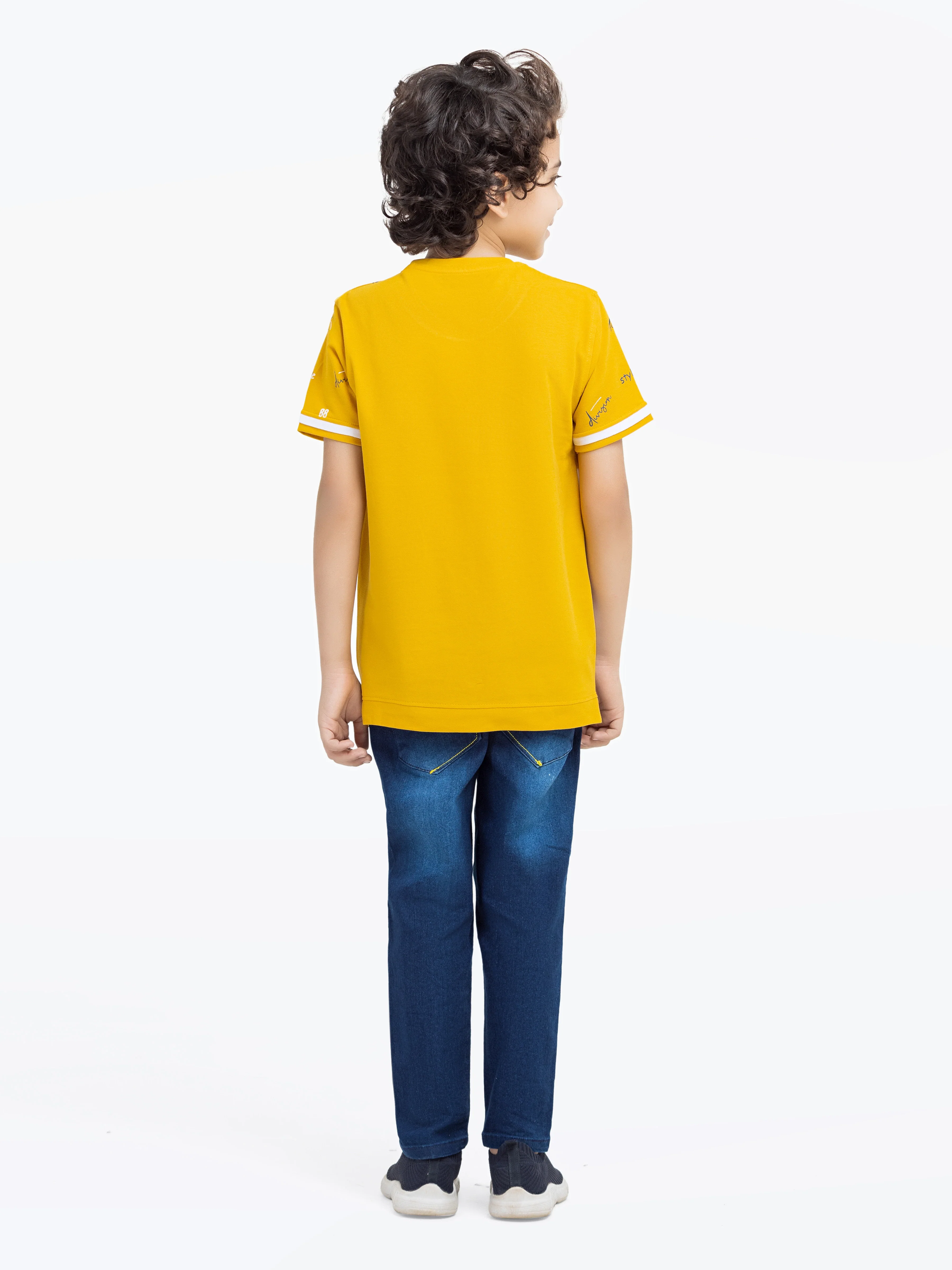Boy's Mustard T-Shirt - EBTTS5-028 - Image 5