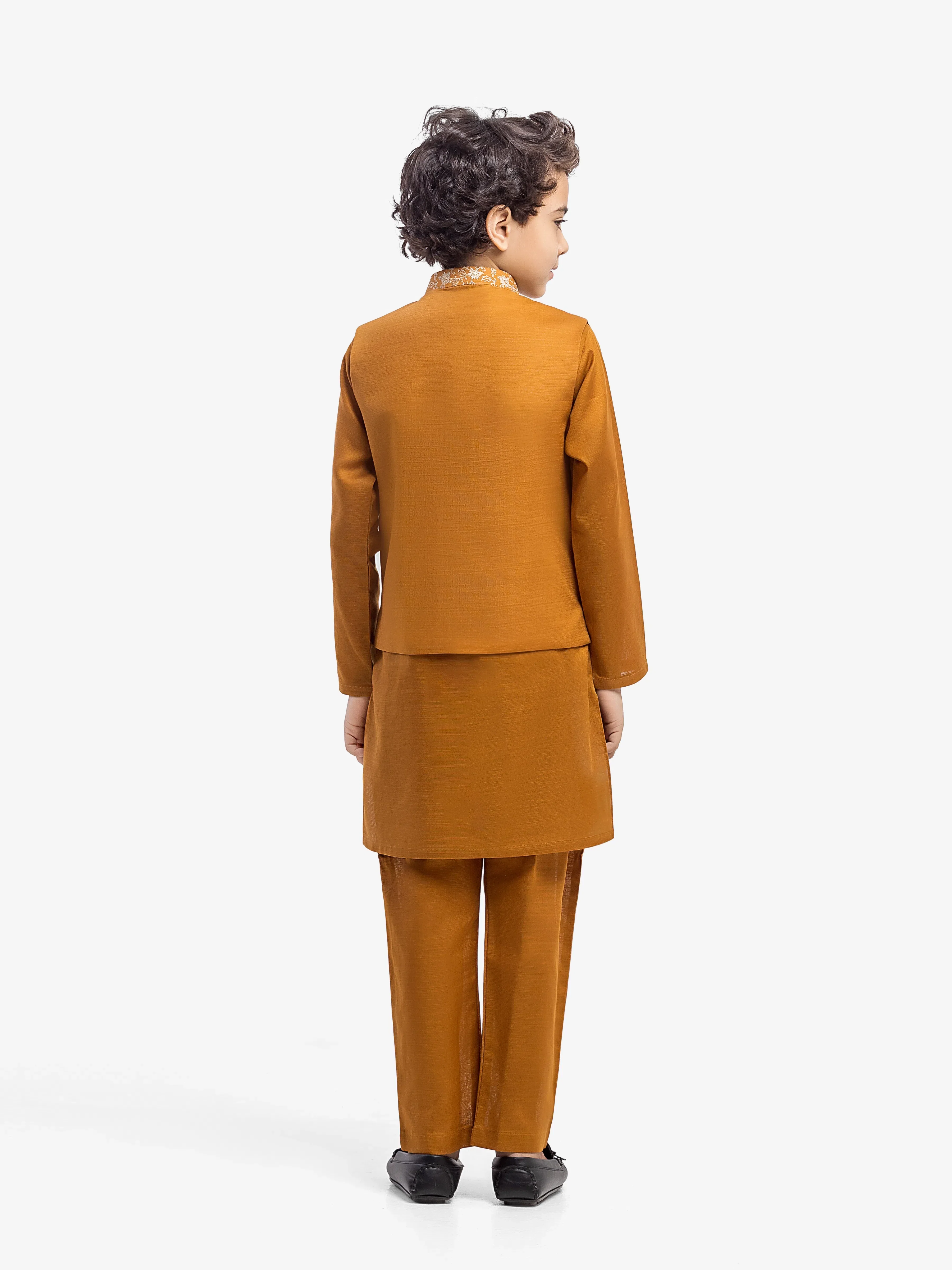 Boy's Mustard Waist Coat Suit - EBTWCS5-25217 - Image 6