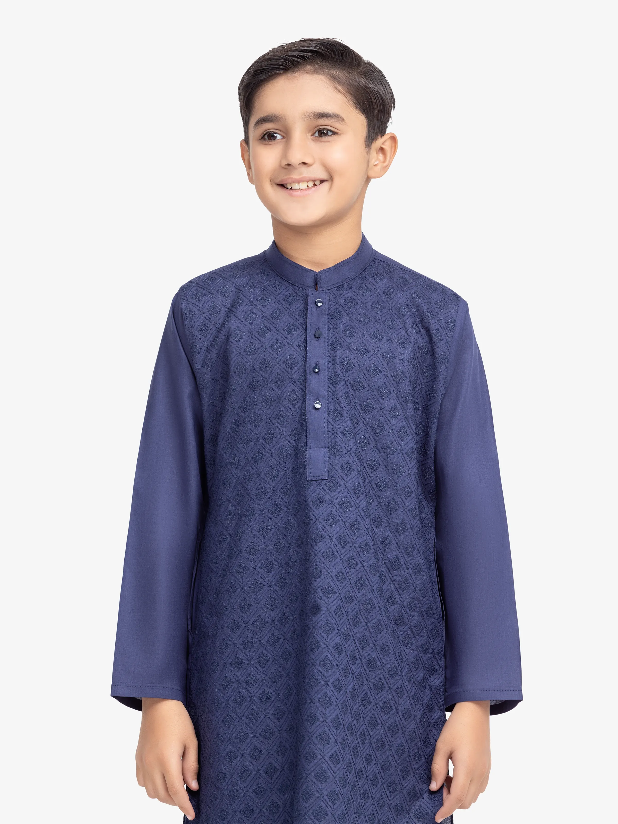 Boy's Navy Blue Kurta - EBTK25-4002 - Image 2