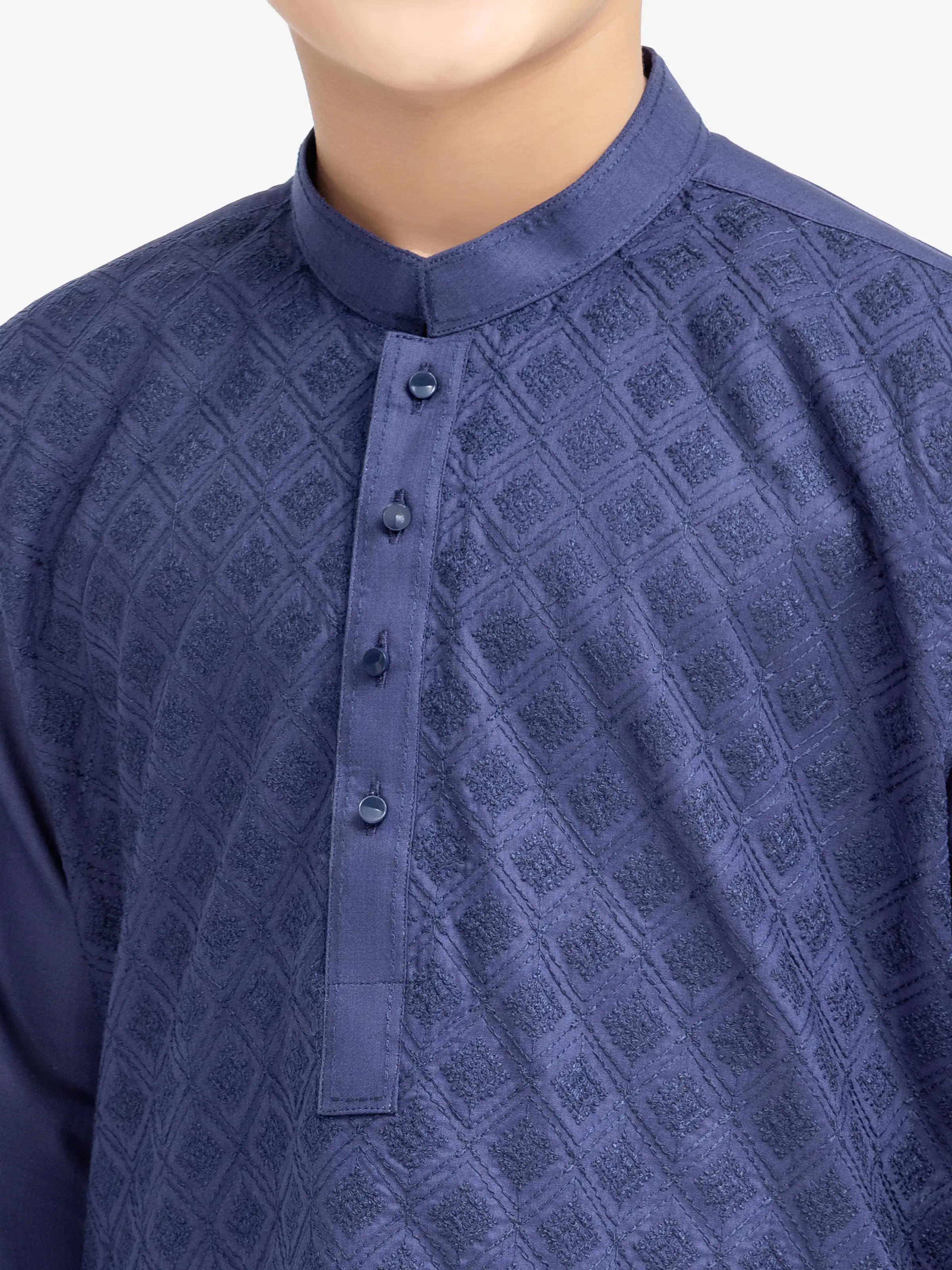 Boy's Navy Blue Kurta - EBTK25-4002 - Image 3