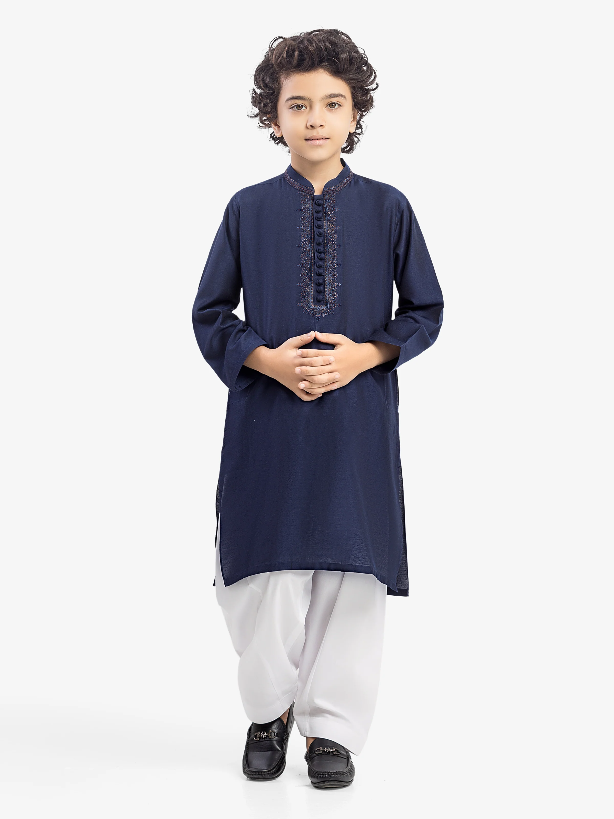 Boy's Navy Blue Kurta - EBTKC5-024 - Image 3