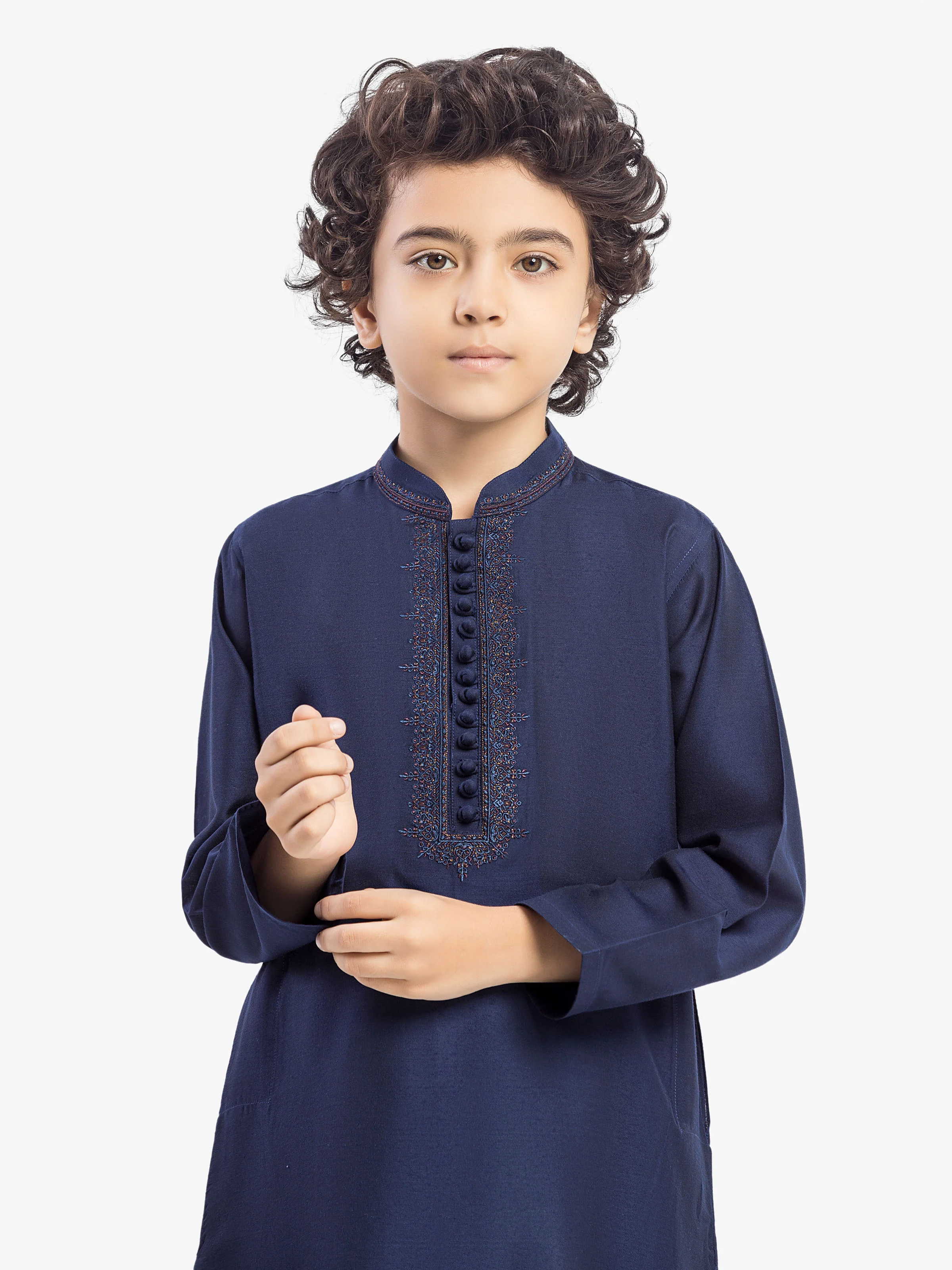 Boy's Navy Blue Kurta - EBTKC5-024 - Image 4