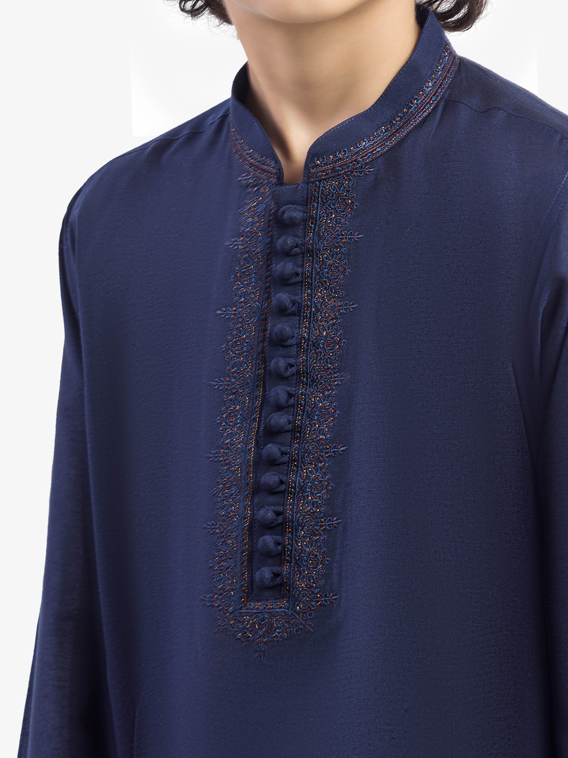Boy's Navy Blue Kurta - EBTKC5-024 - Image 5
