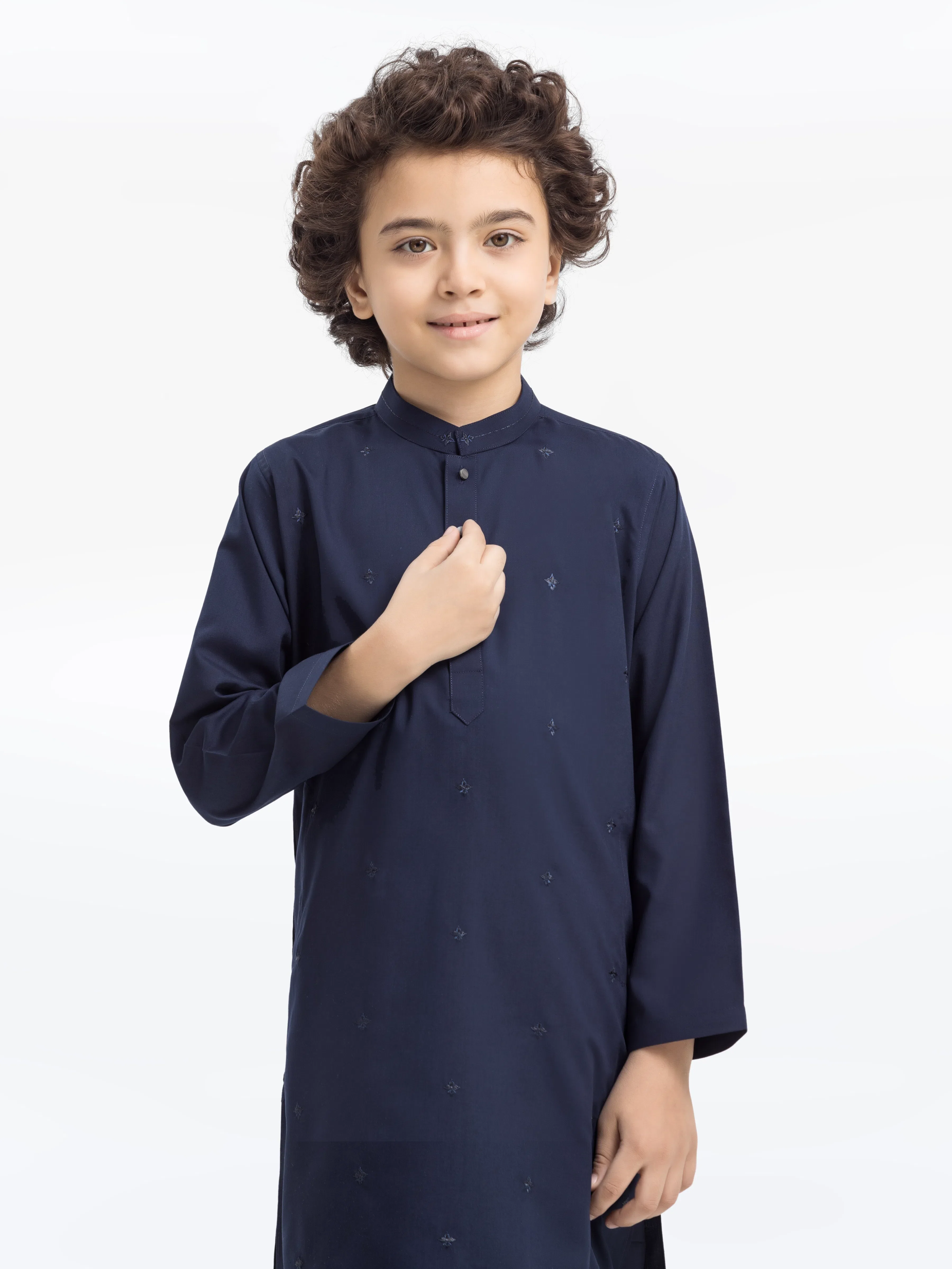 Boy's Navy Blue Kurta Pajama - EBTKP24-007 - Image 3