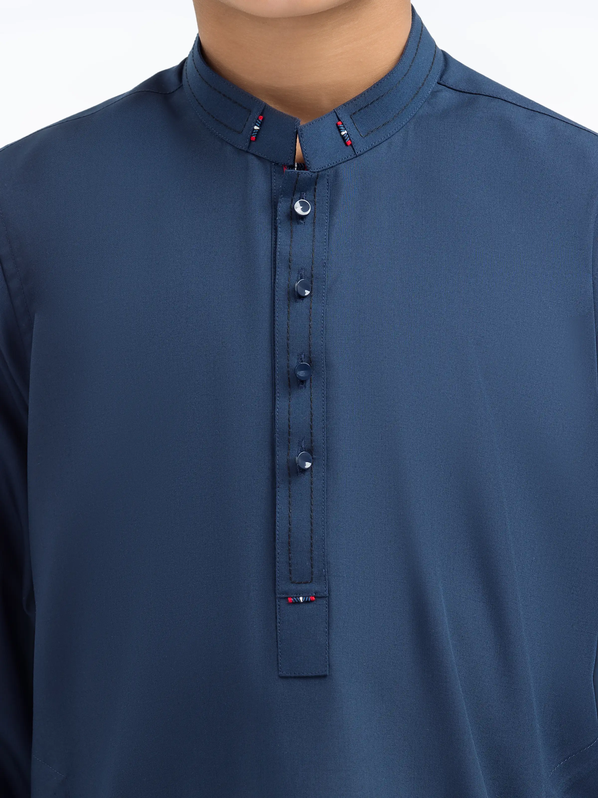 Boy's Navy Blue Kurta Pajama - EBTKP5-019 - Image 3