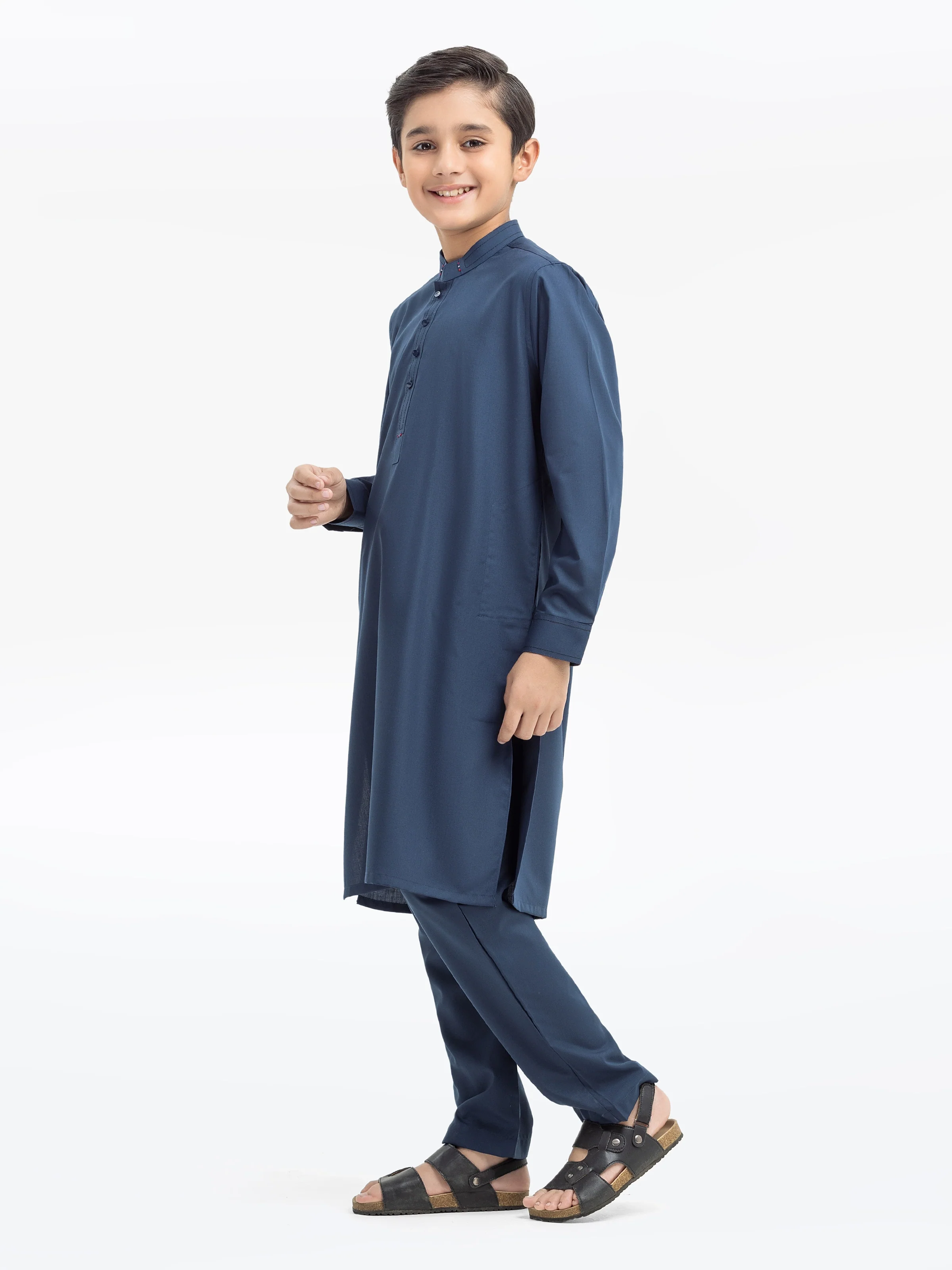 Boy's Navy Blue Kurta Pajama - EBTKP5-019 - Image 4