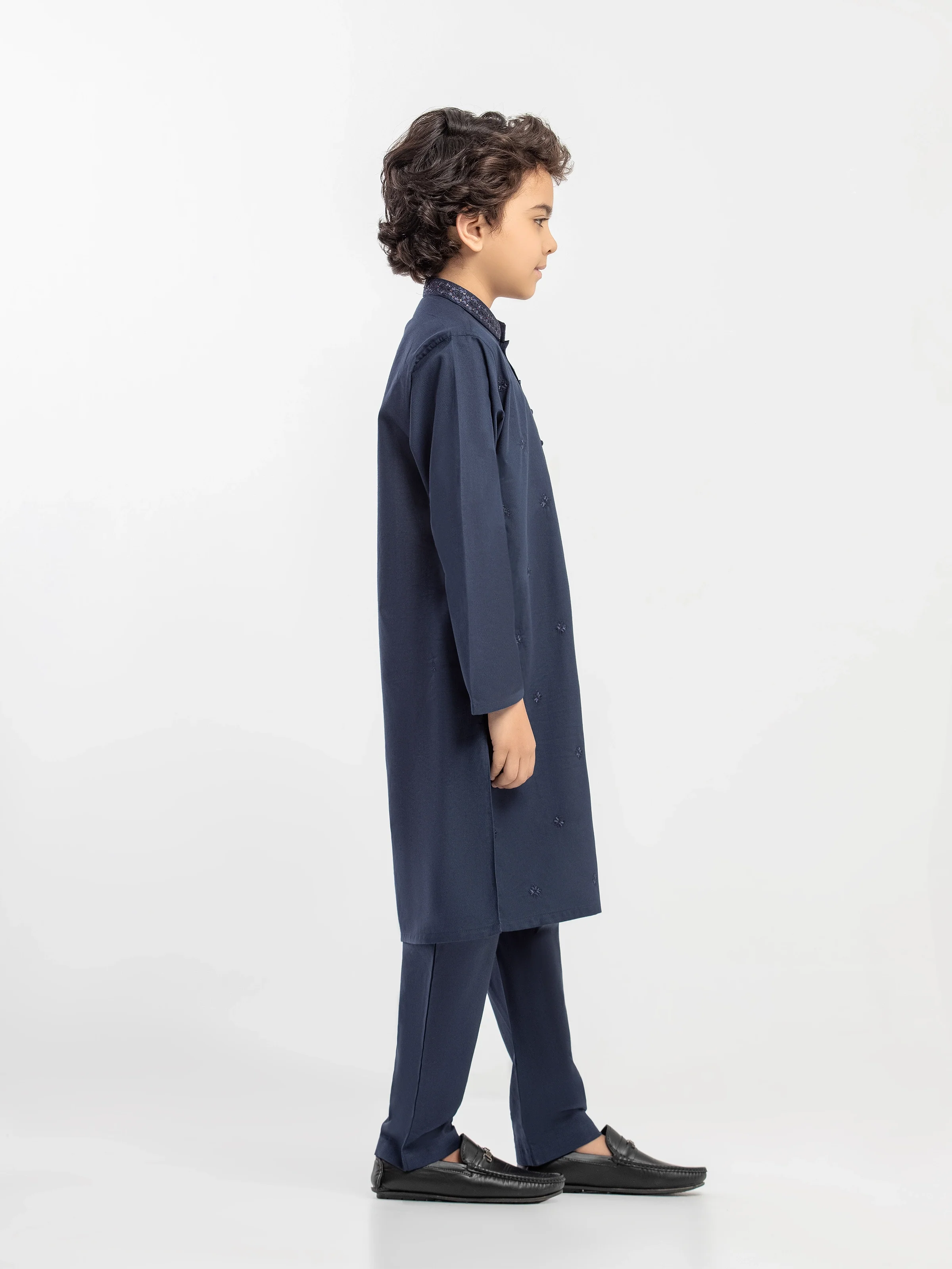 Boy's Navy Blue Kurta Pajama - EBTKPC5-002 - Image 4