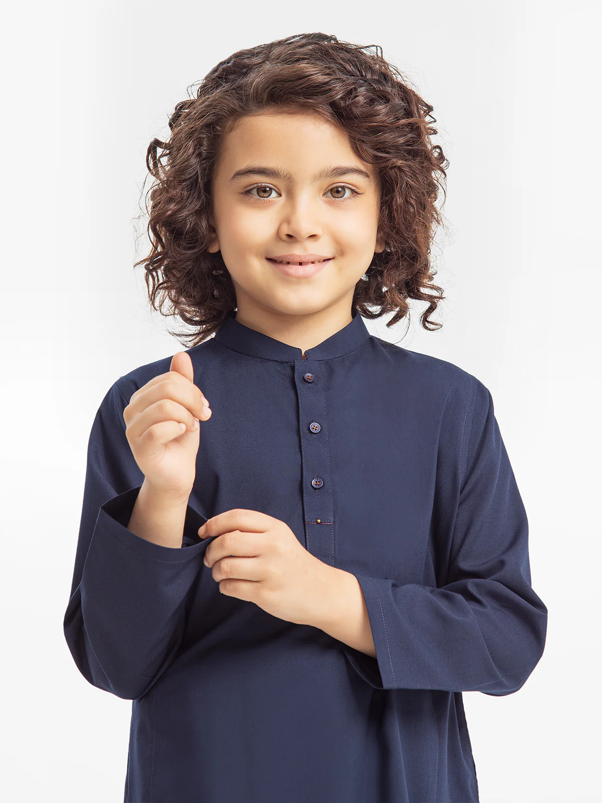 Boy's Navy Blue Kurta Shalwar - EBTKS24-3947 - Image 2