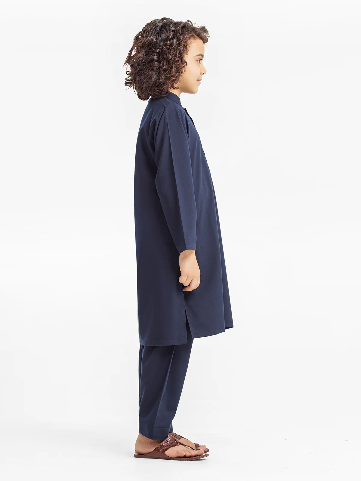 Boy's Navy Blue Kurta Shalwar - EBTKS24-3947 - Image 3