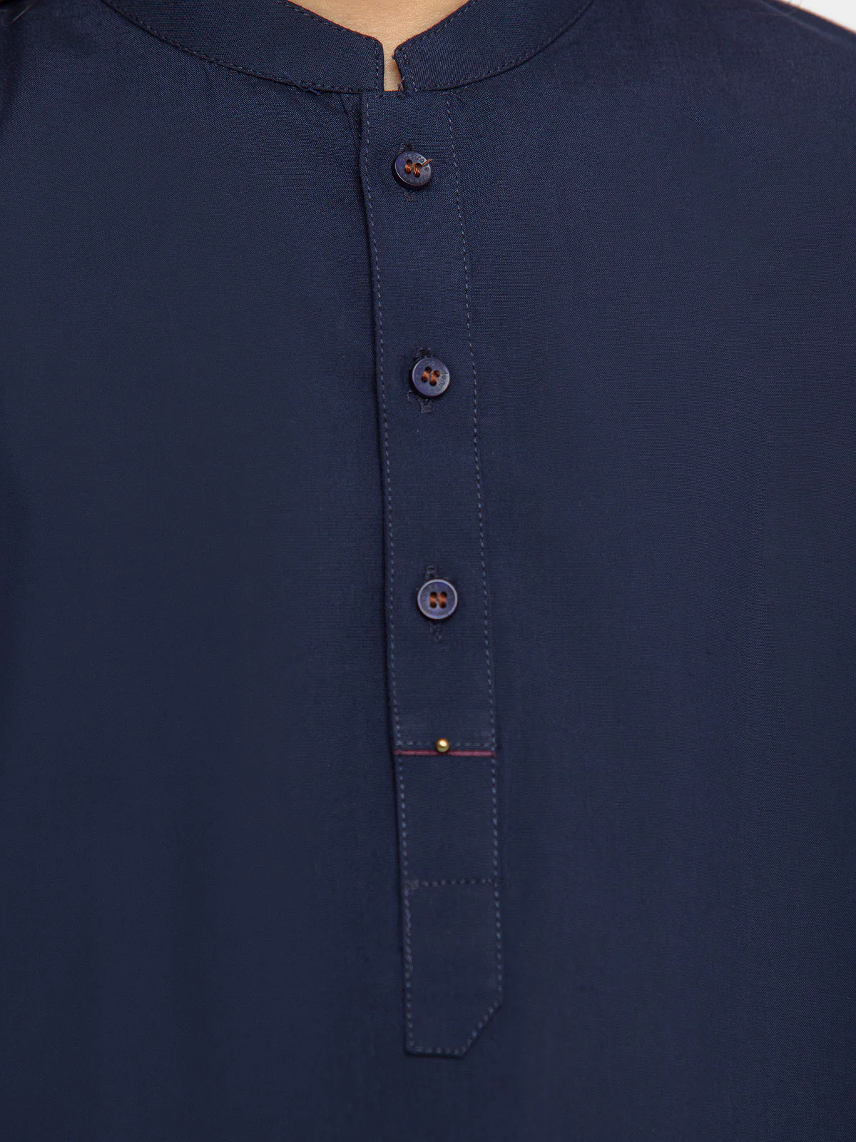 Boy's Navy Blue Kurta Shalwar - EBTKS24-3947 - Image 4
