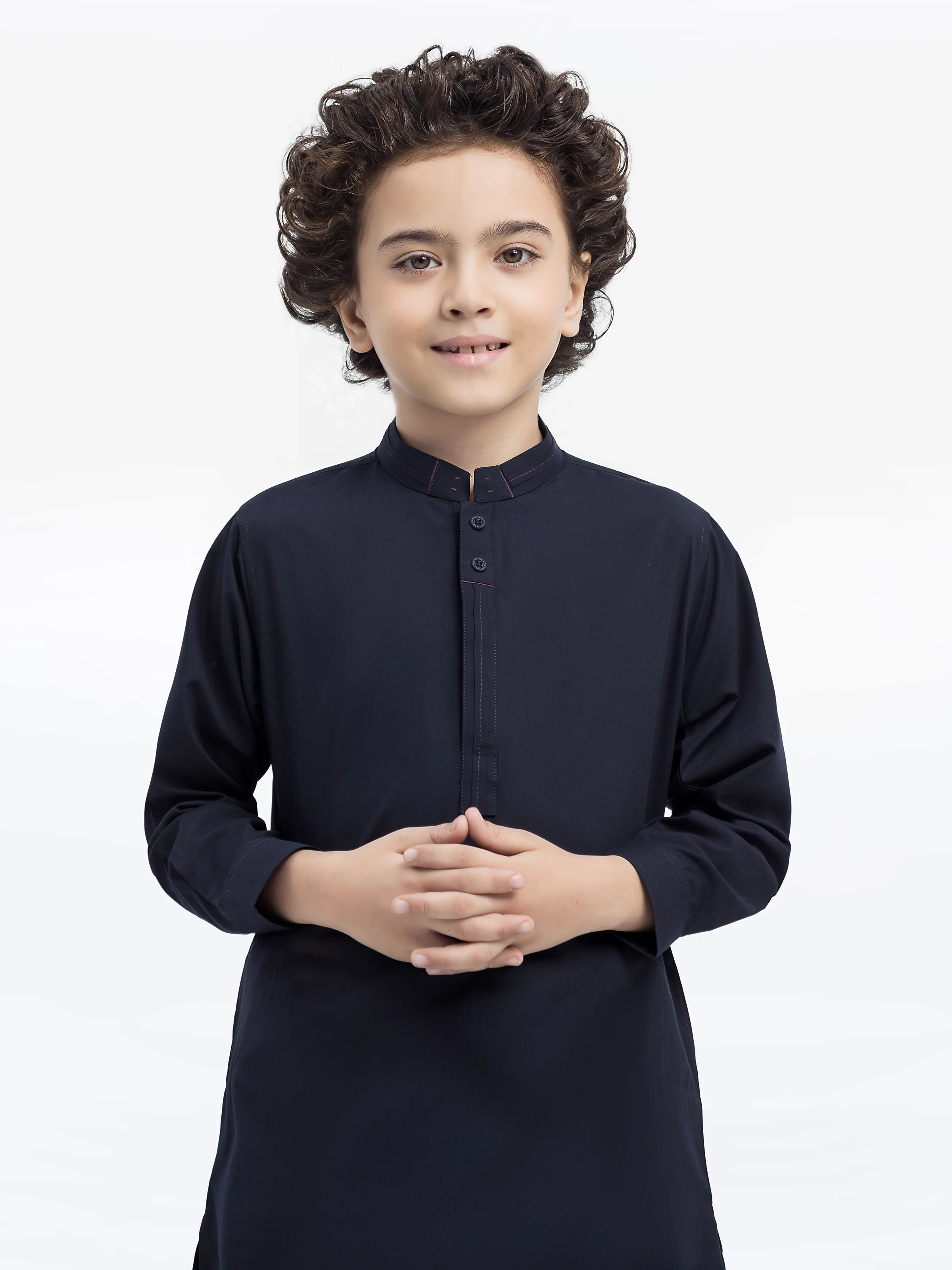 Boy's Navy Blue Kurta Shalwar - EBTKS24-3973 - Image 2