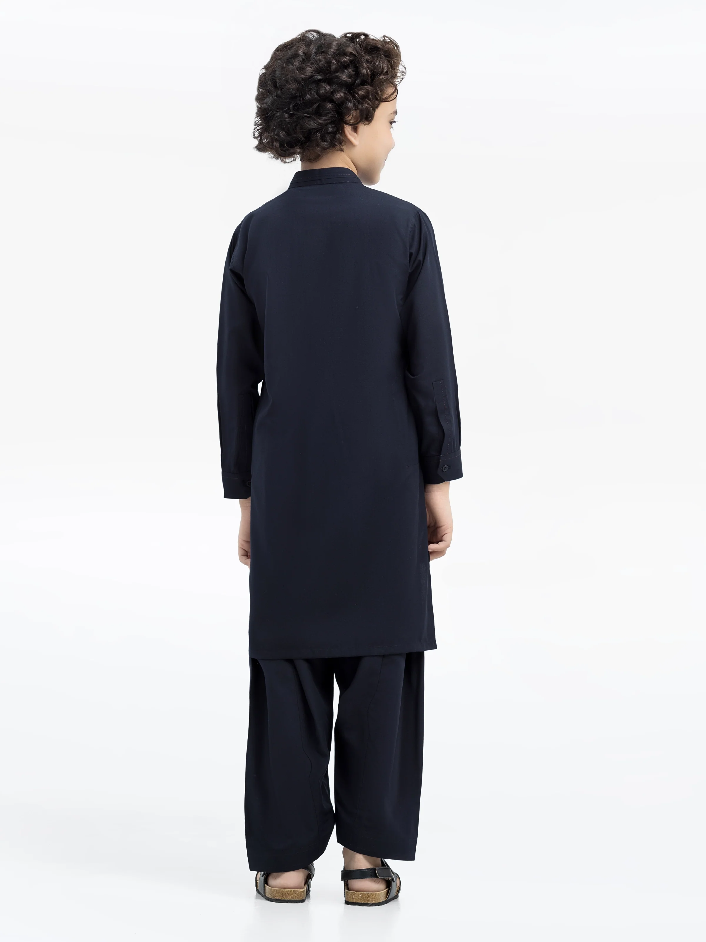 Boy's Navy Blue Kurta Shalwar - EBTKS24-3973 - Image 5