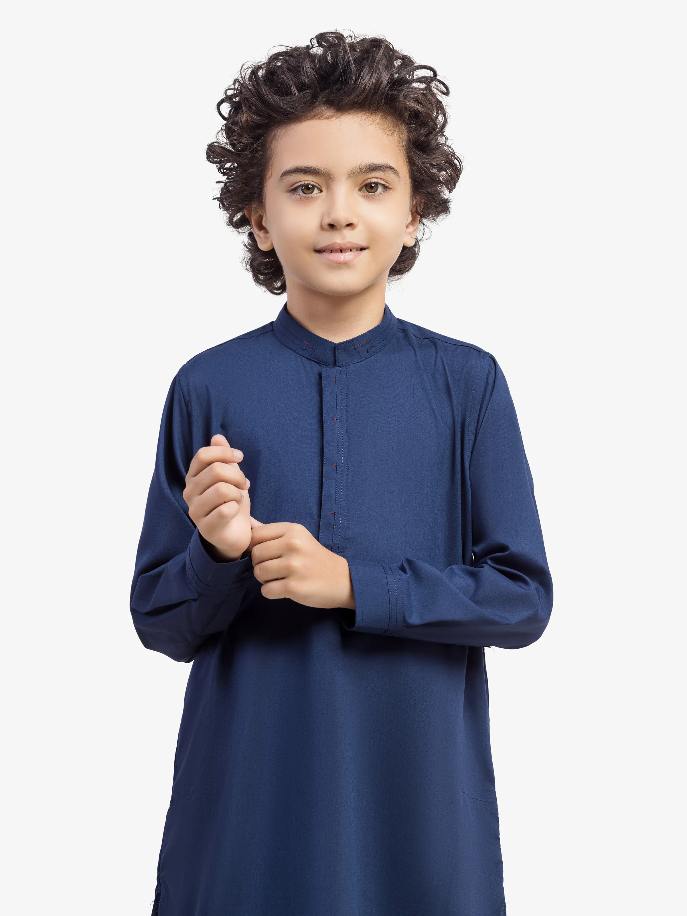 Boy's Navy Blue Kurta Shalwar - EBTKS5-4044 - Image 2