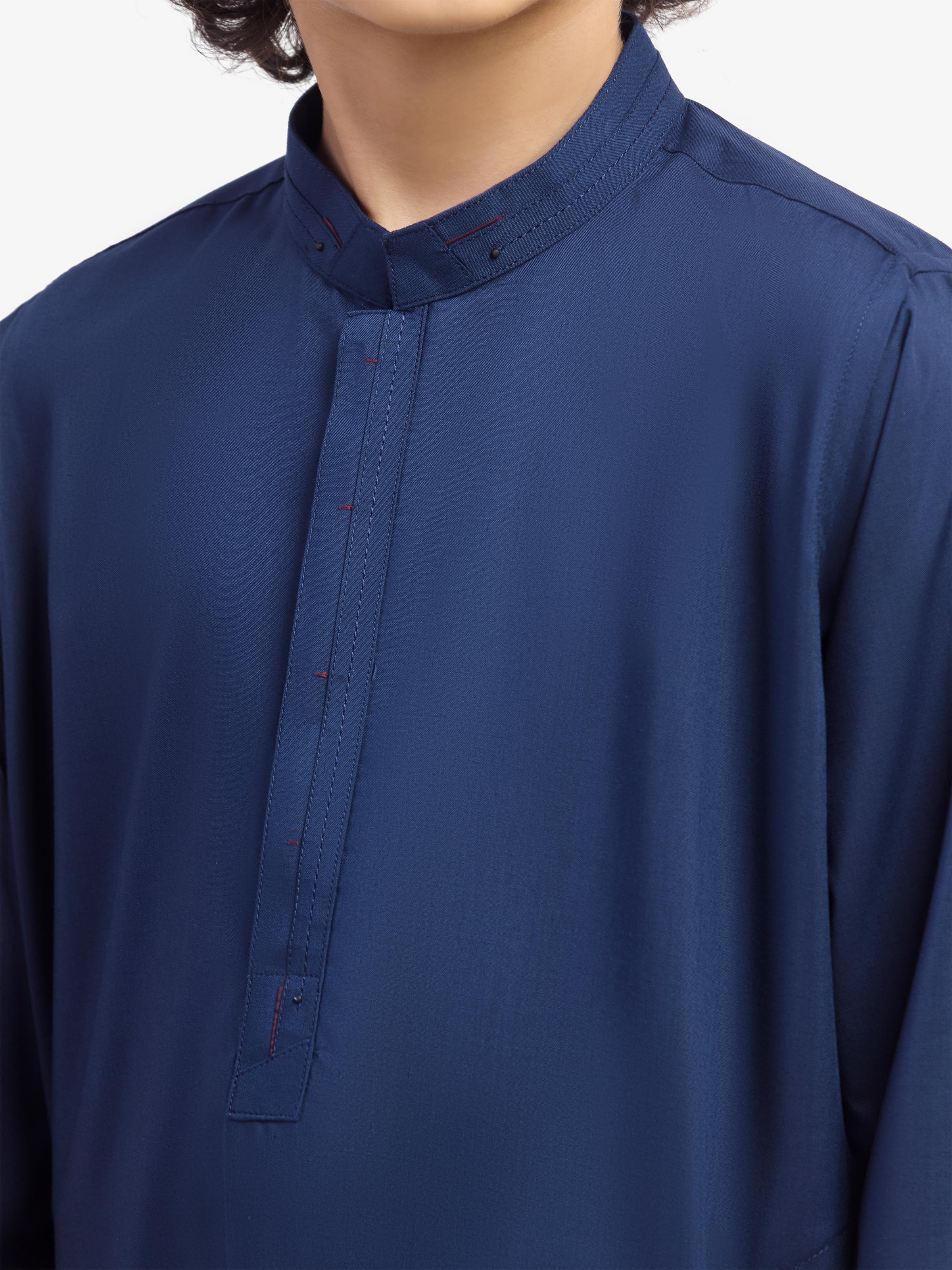 Boy's Navy Blue Kurta Shalwar - EBTKS5-4044 - Image 3