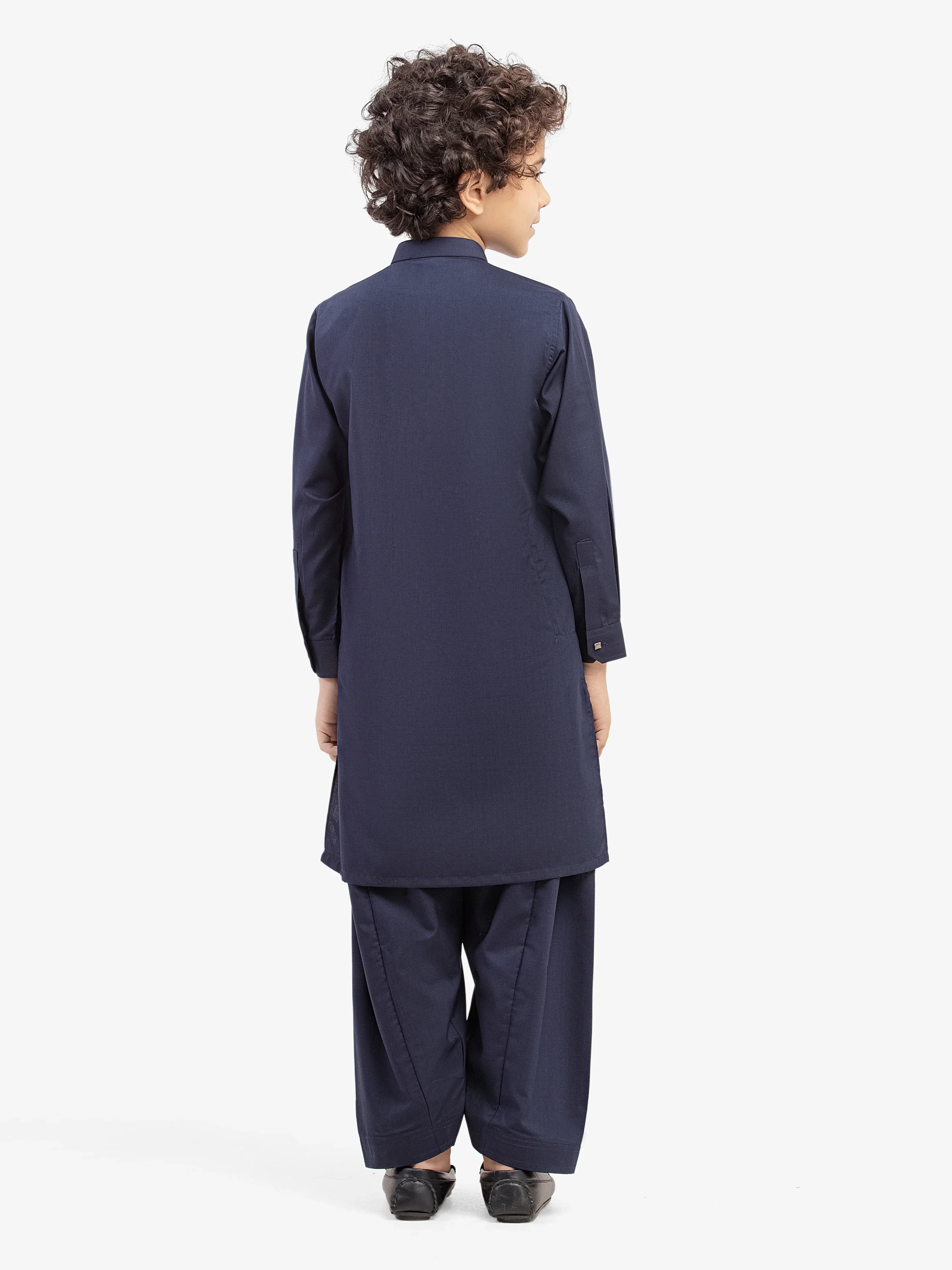 Boy's Navy Blue Kurta Shalwar - EBTKS5-4047 - Image 5