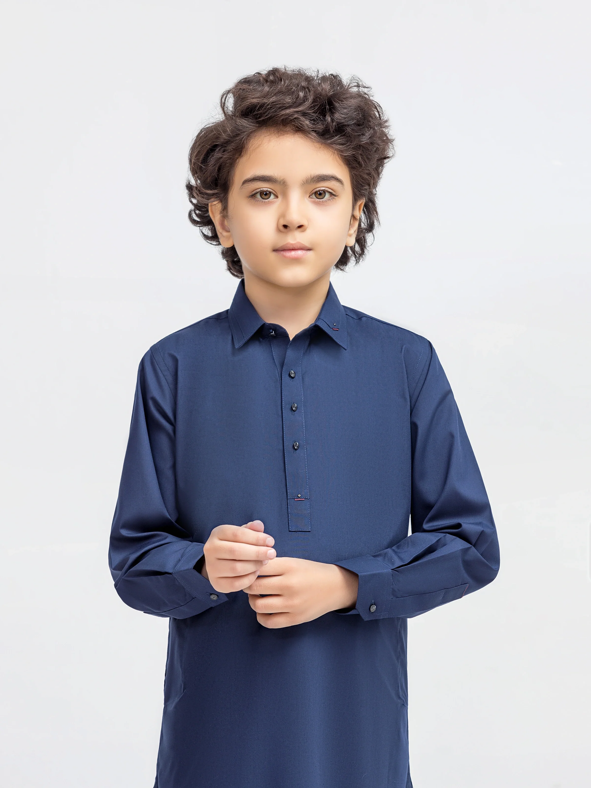 Boy's Navy Blue Kurta Shalwar - EBTKS5-4079 - Image 2