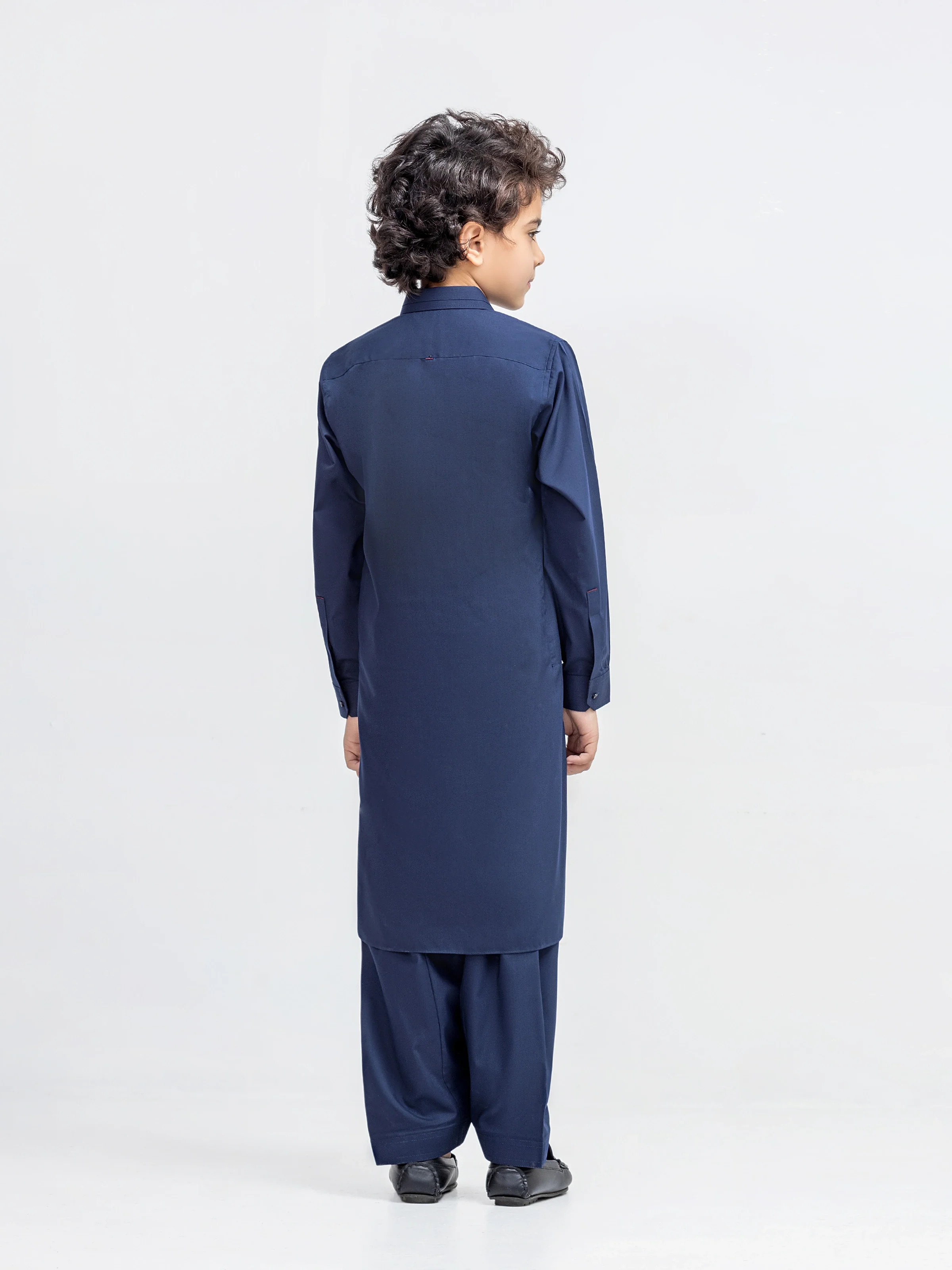 Boy's Navy Blue Kurta Shalwar - EBTKS5-4079 - Image 5