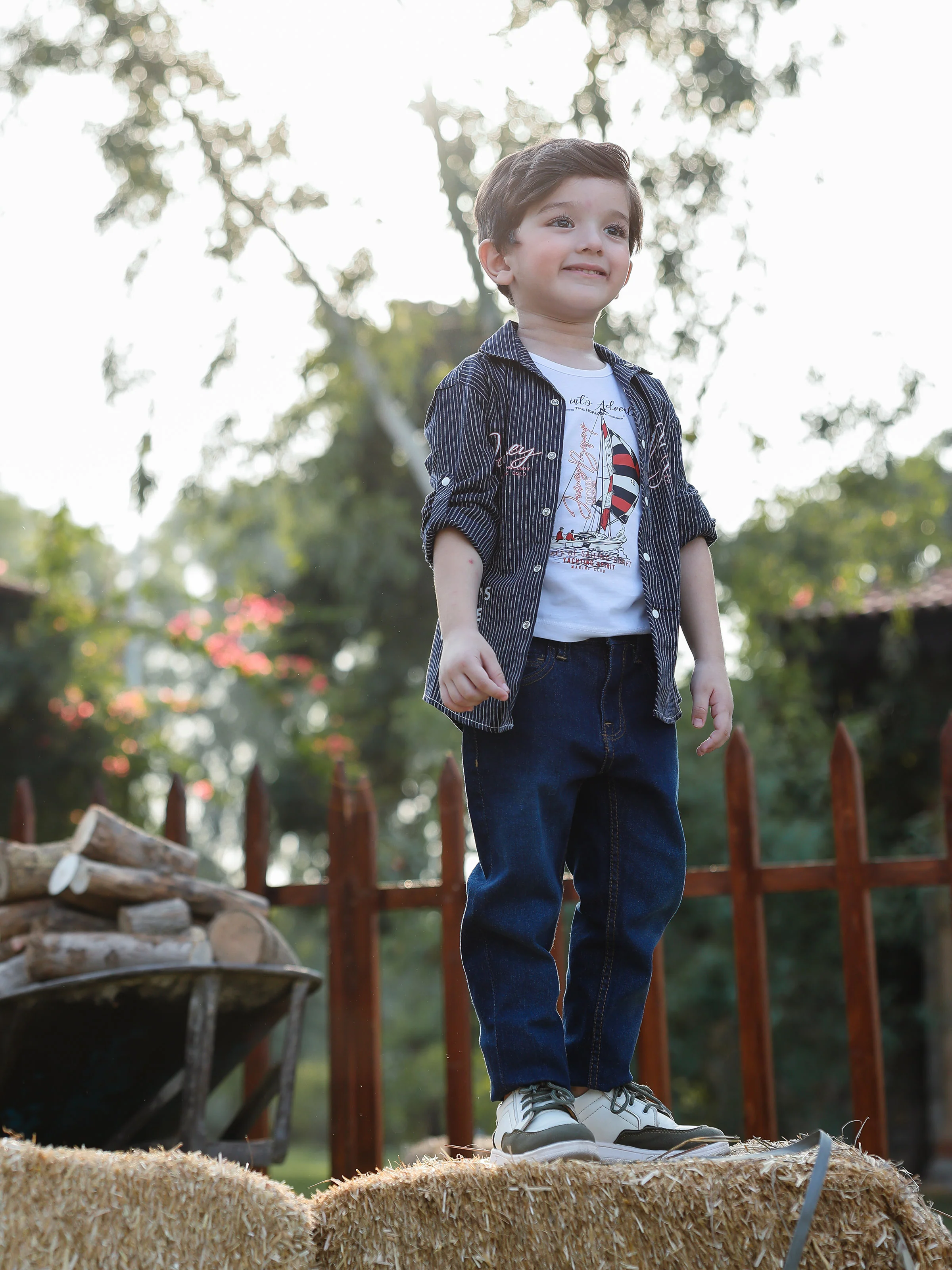 Boy's Navy Blue Shirt & Tank Top - EBTS5-27641-2P - Image 2