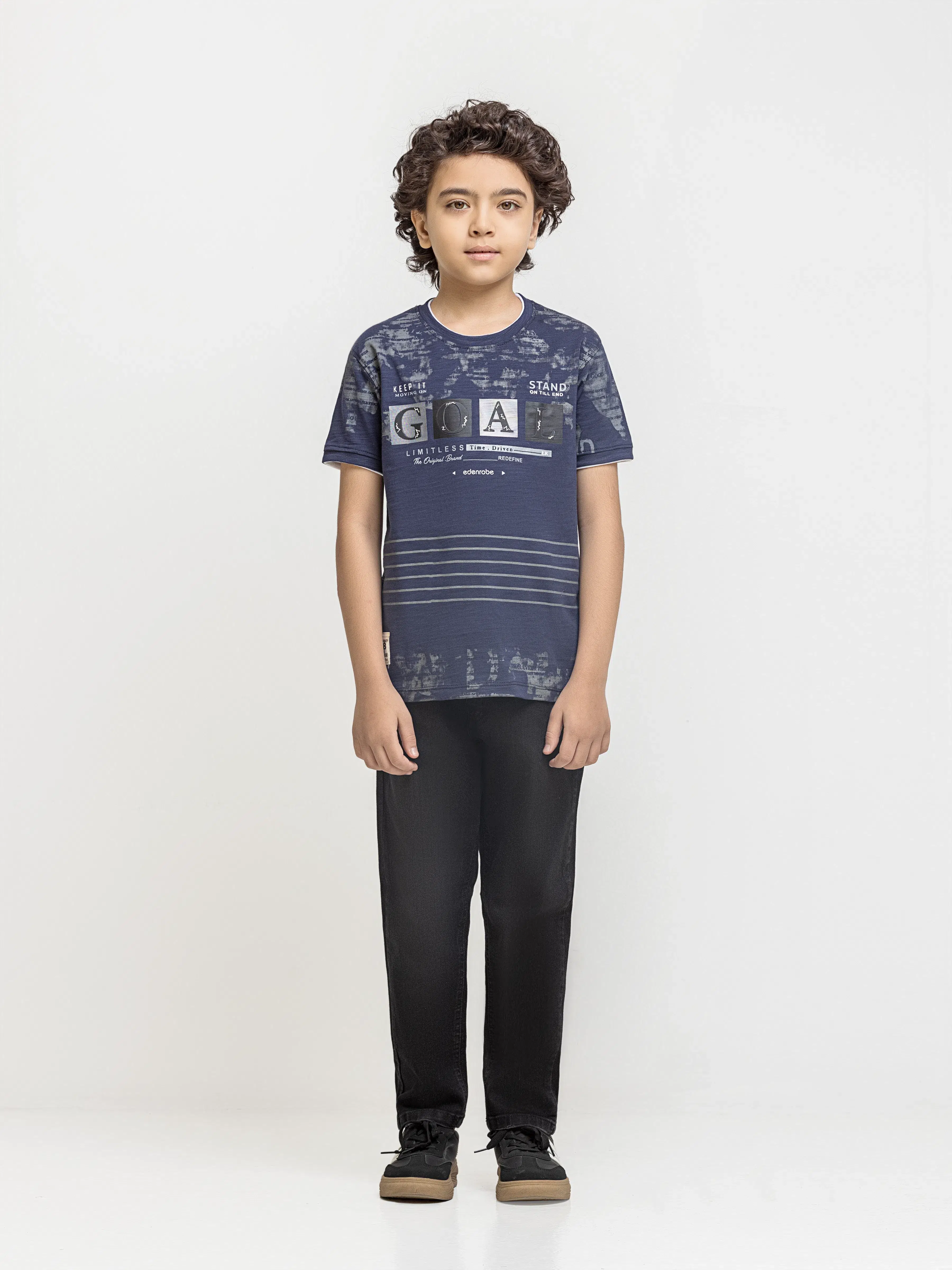 Boy's Navy Blue T-Shirt - EBTTS6-055 - Image 2