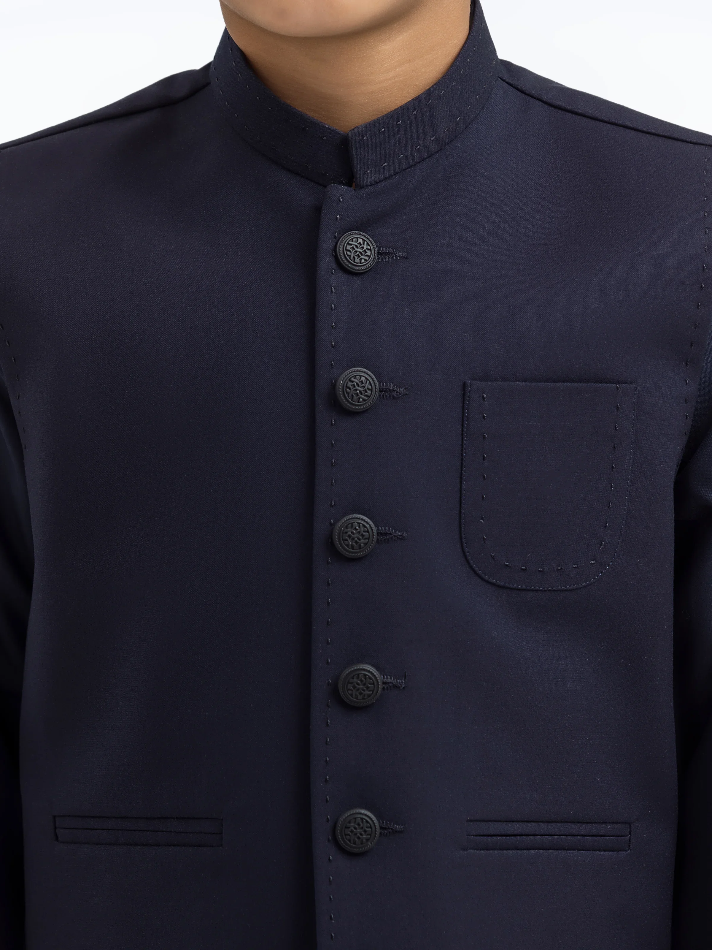 Boy's Navy Blue Waist Coat Suit - EBTWCS5-25196 - Image 3