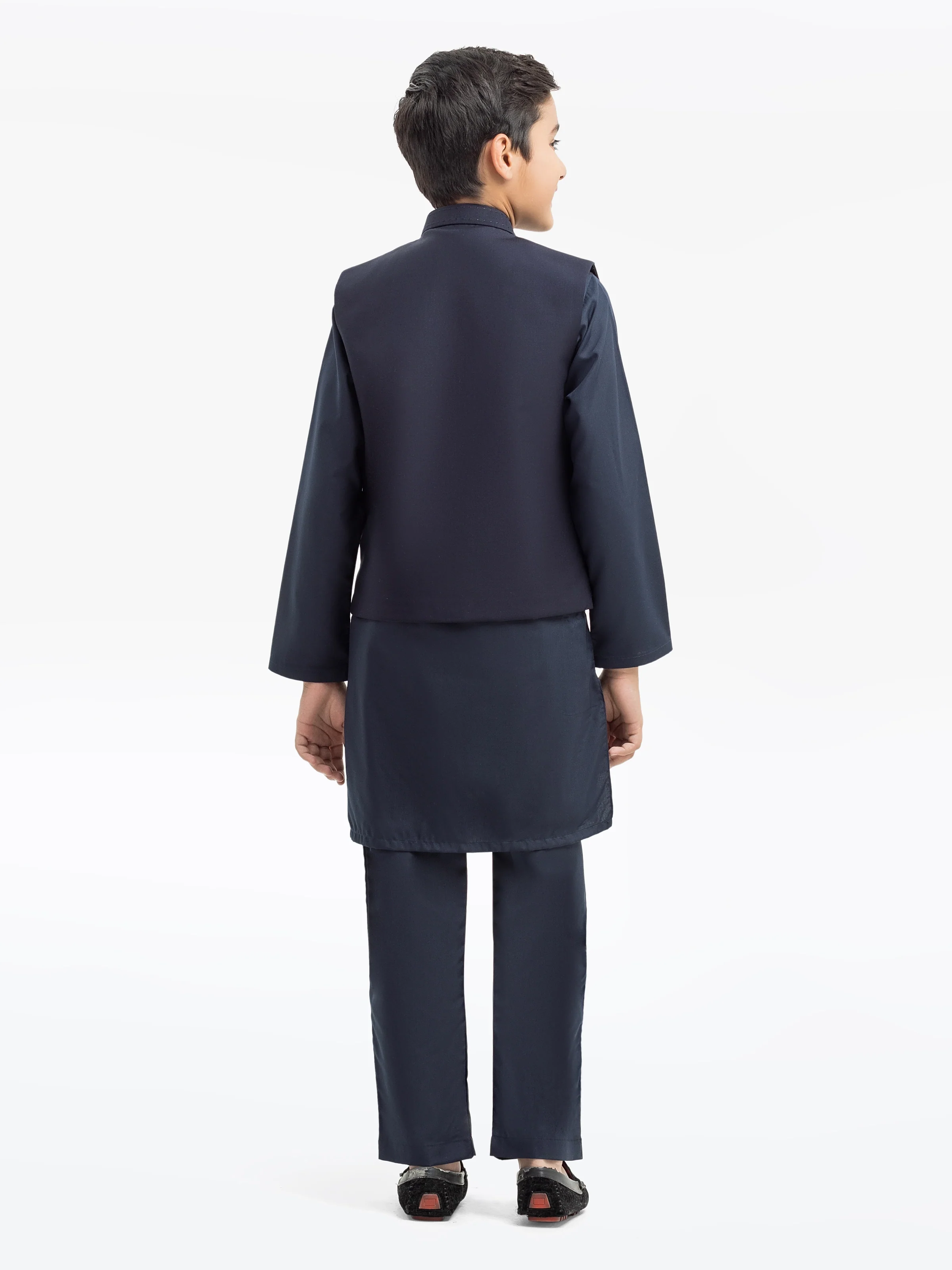 Boy's Navy Blue Waist Coat Suit - EBTWCS5-25196 - Image 5
