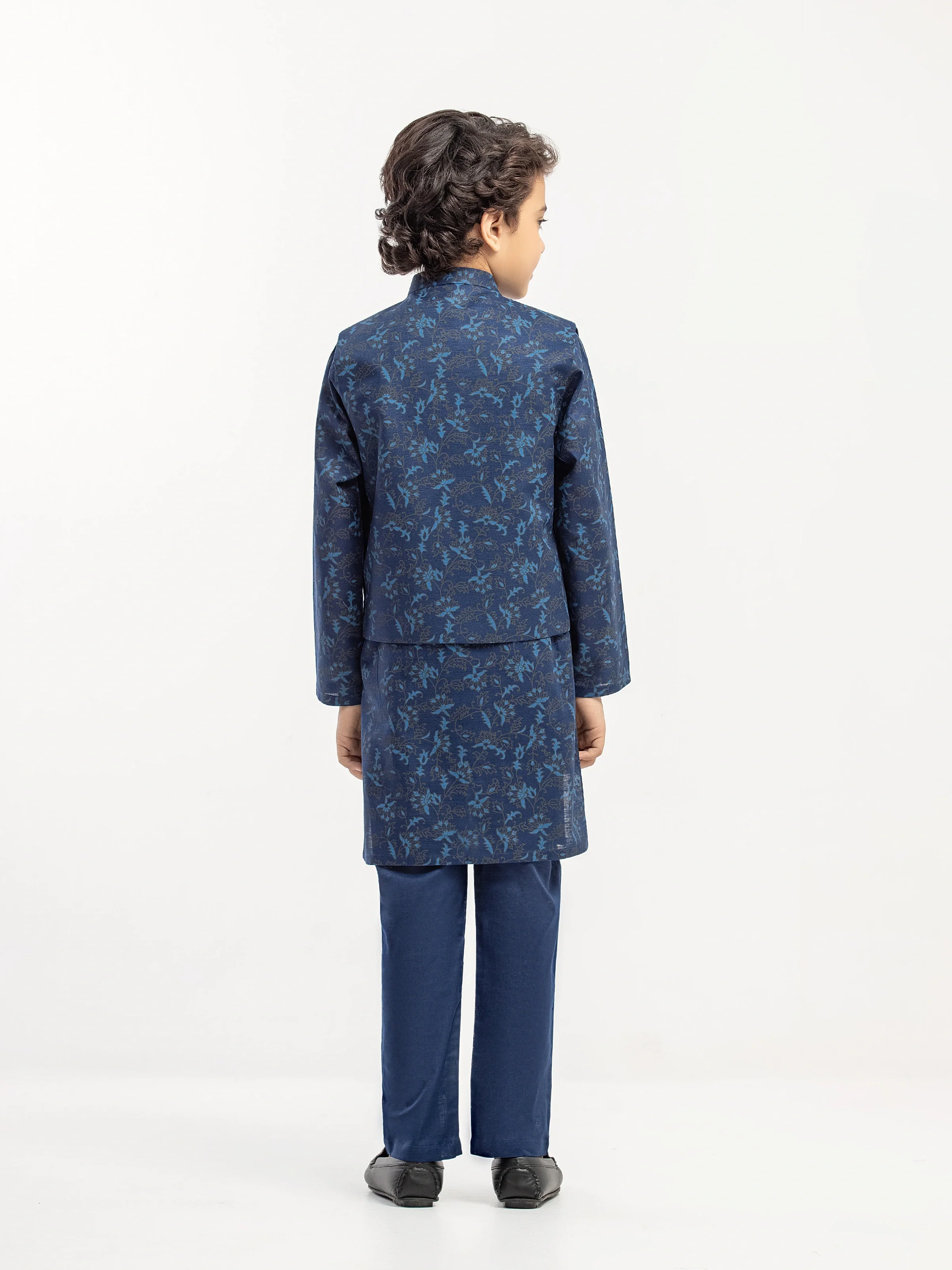 Boy's Navy Blue Waist Coat Suit - ECBTWCS5-066 - Image 5