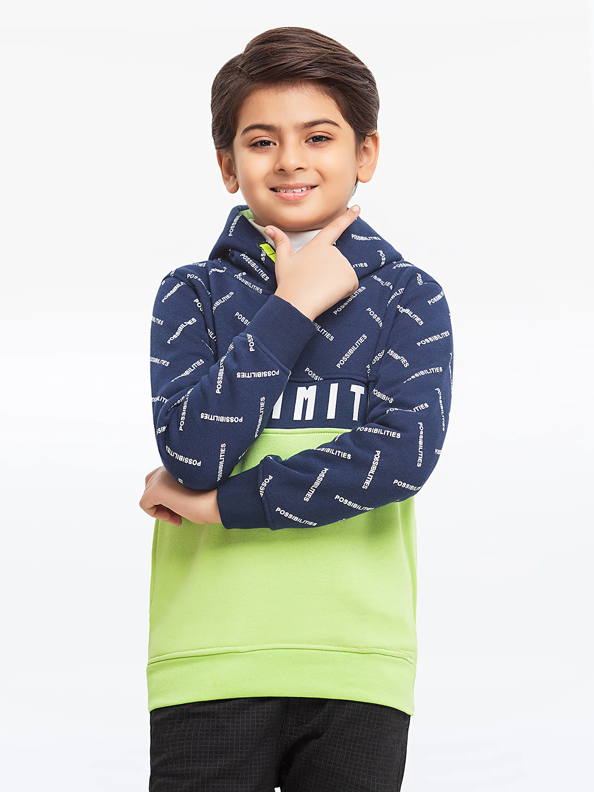 Boy's Navy & Green Hoodie - EBTH23-013 - Image 4