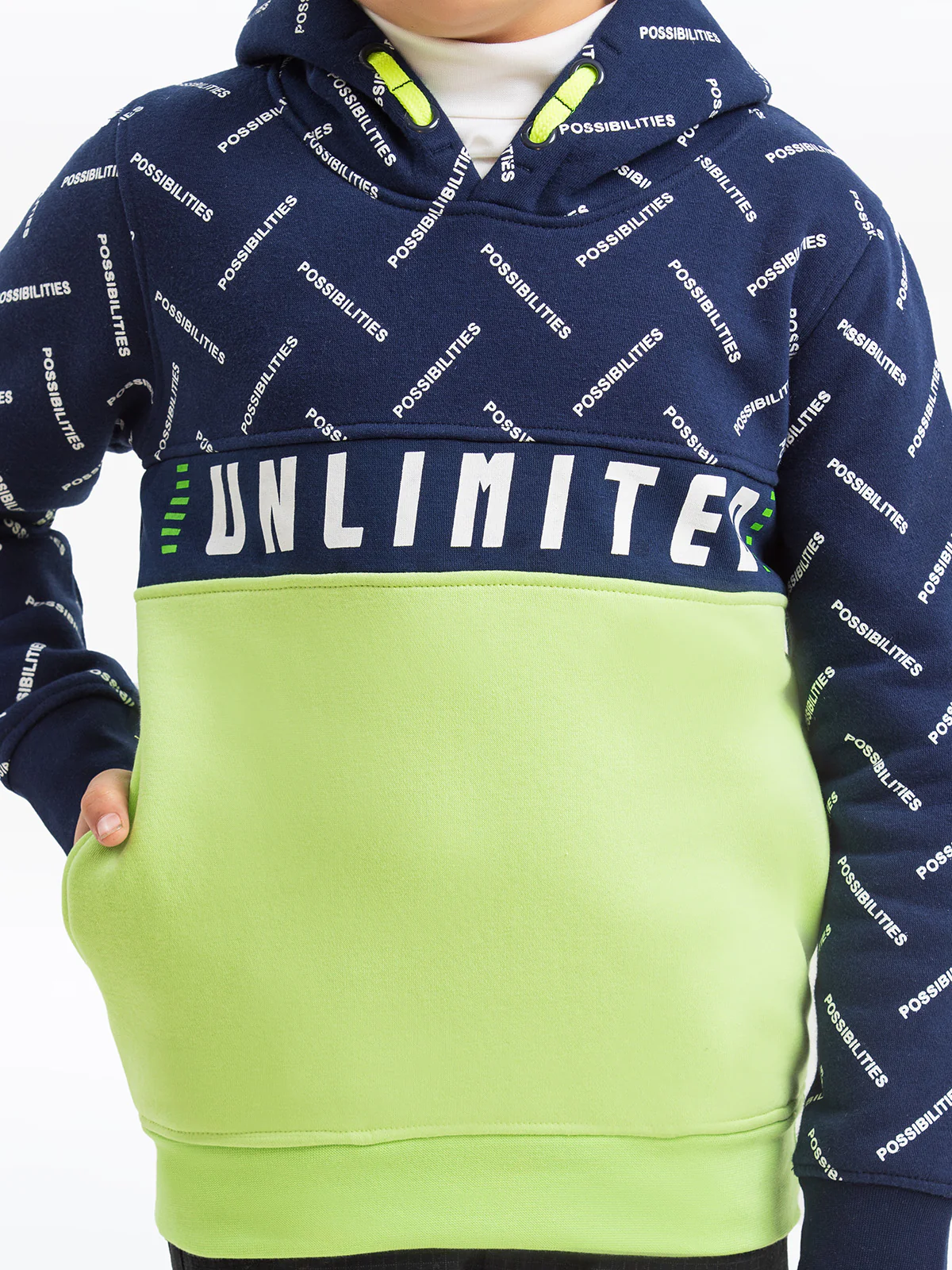 Boy's Navy & Green Hoodie - EBTH23-013 - Image 5